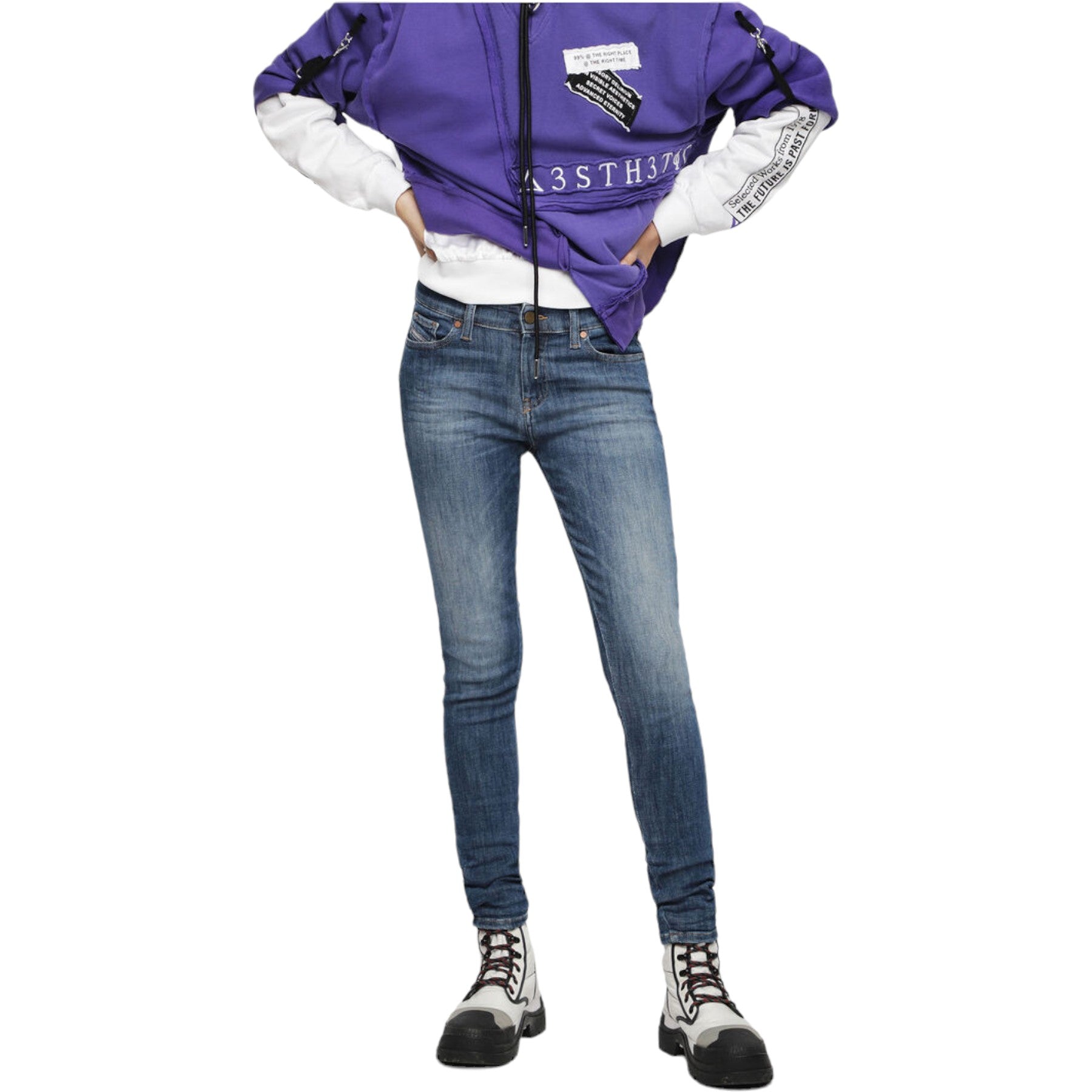 DIESEL SLANDY 088AV Womens Denim Jeans Super Slim Fit Skinny Leg Trousers Pants