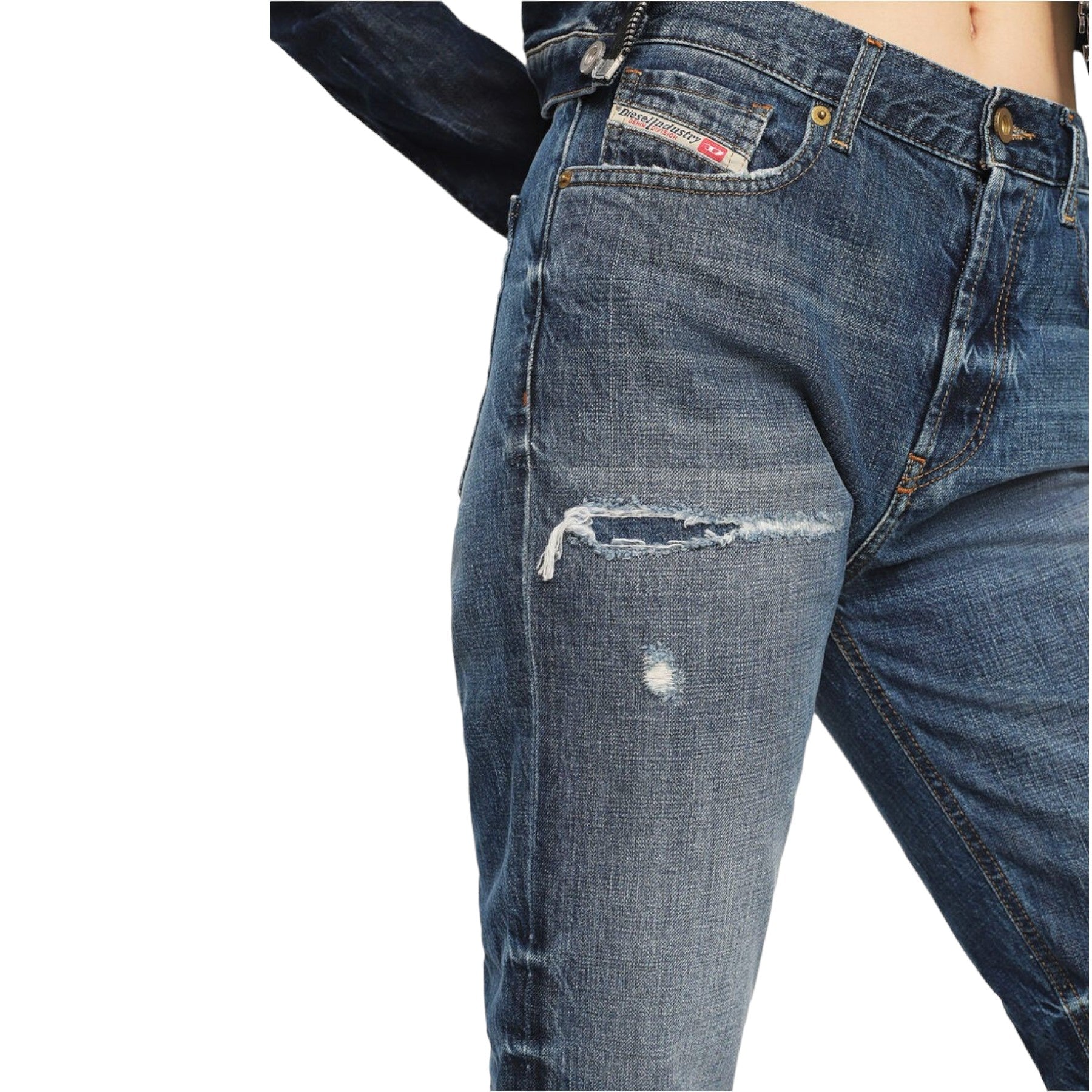 DIESEL ARYEL 080AH Womens Jeans Denim Regular Straight Regular Waist Fit Pants