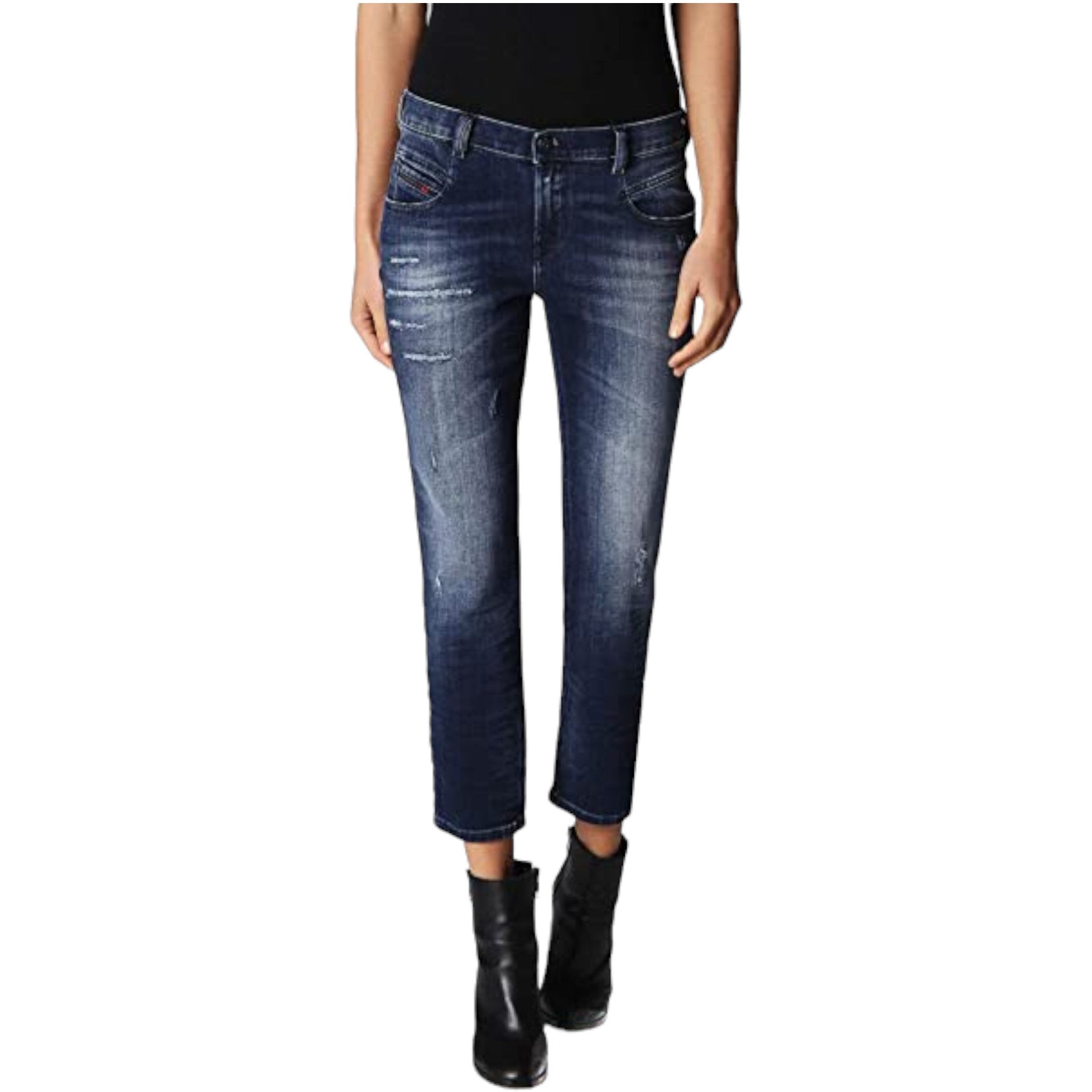 DIESEL BELTHY ANKLE 084GF Womens Jeans Regular Slim Straight Low Waist Fit Pants