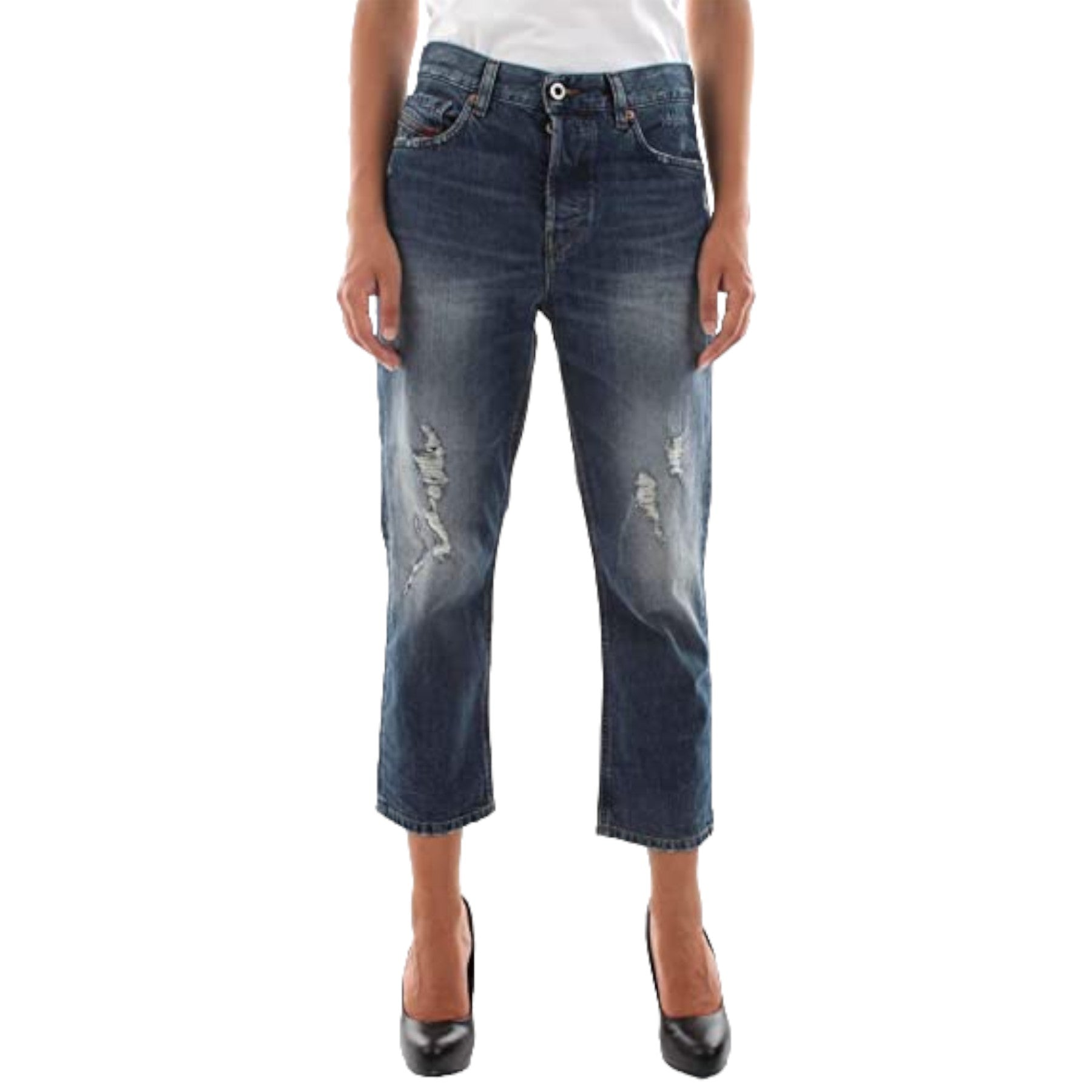 DIESEL ARYEL 084XD Womens Jeans Denim Regular Straight Regular Waist Fit Pants