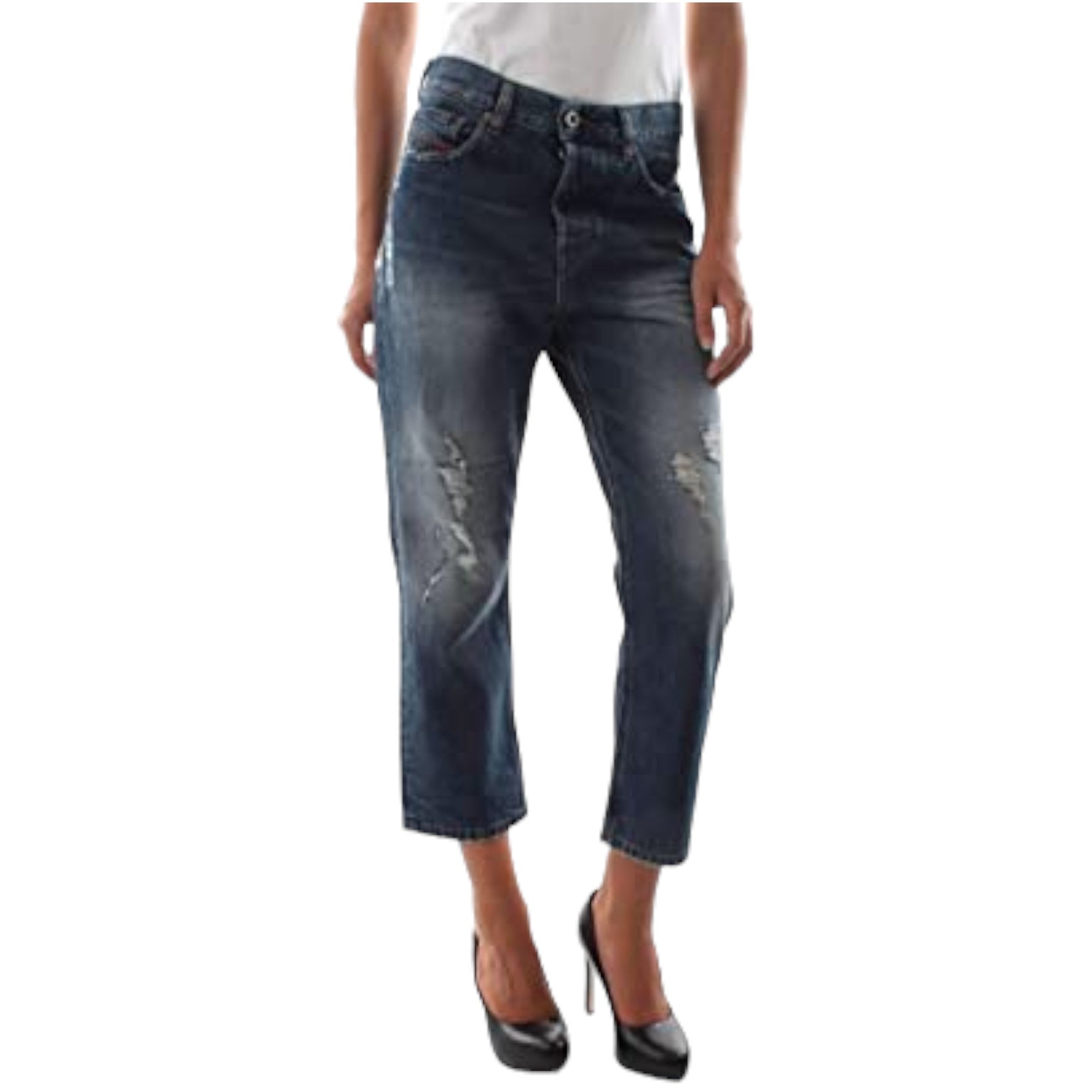 DIESEL ARYEL 084XD Womens Jeans Denim Regular Straight Regular Waist Fit Pants