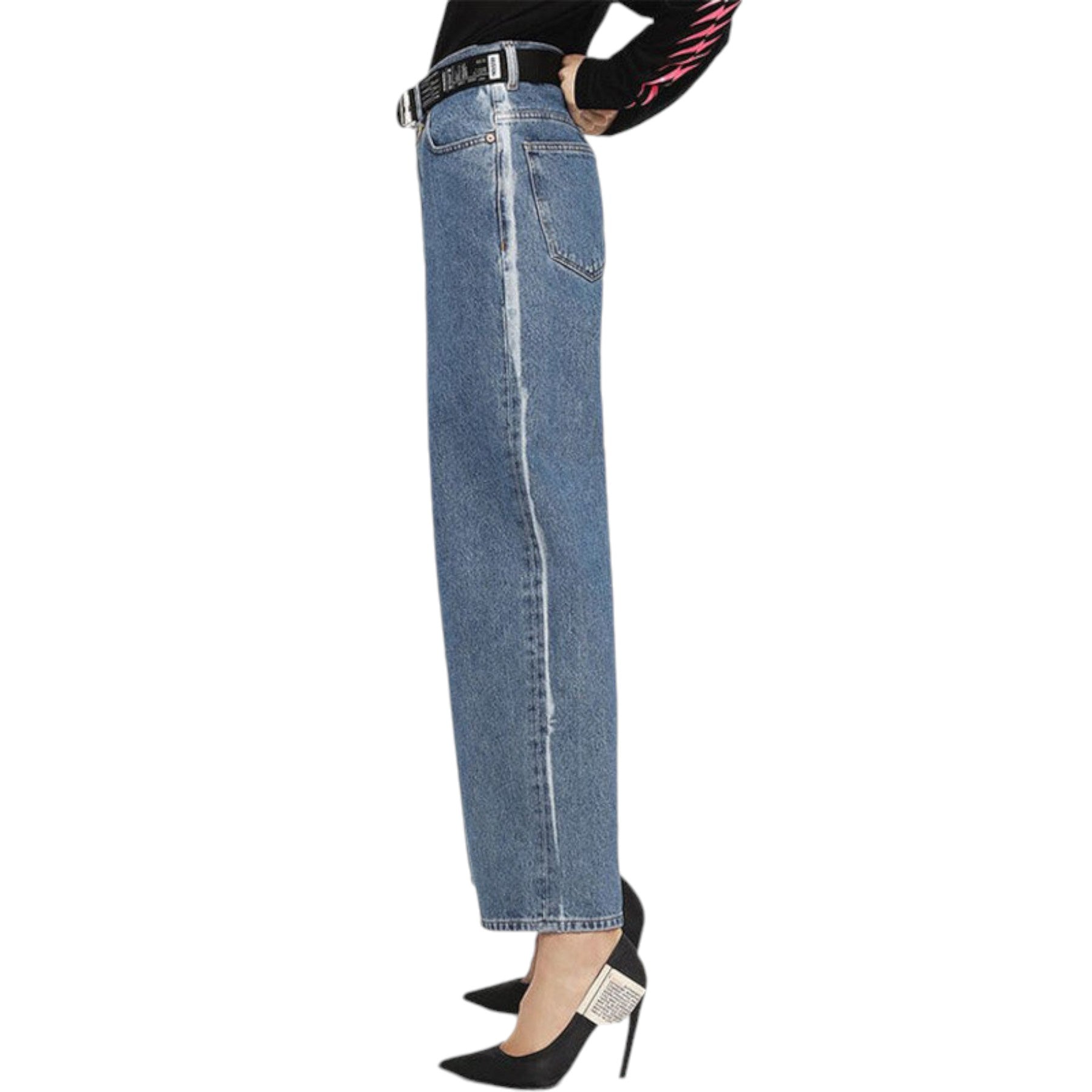 DIESEL WIDEE 0077V Womens Jeans Denim Regular Straight High Waist Fit Pants