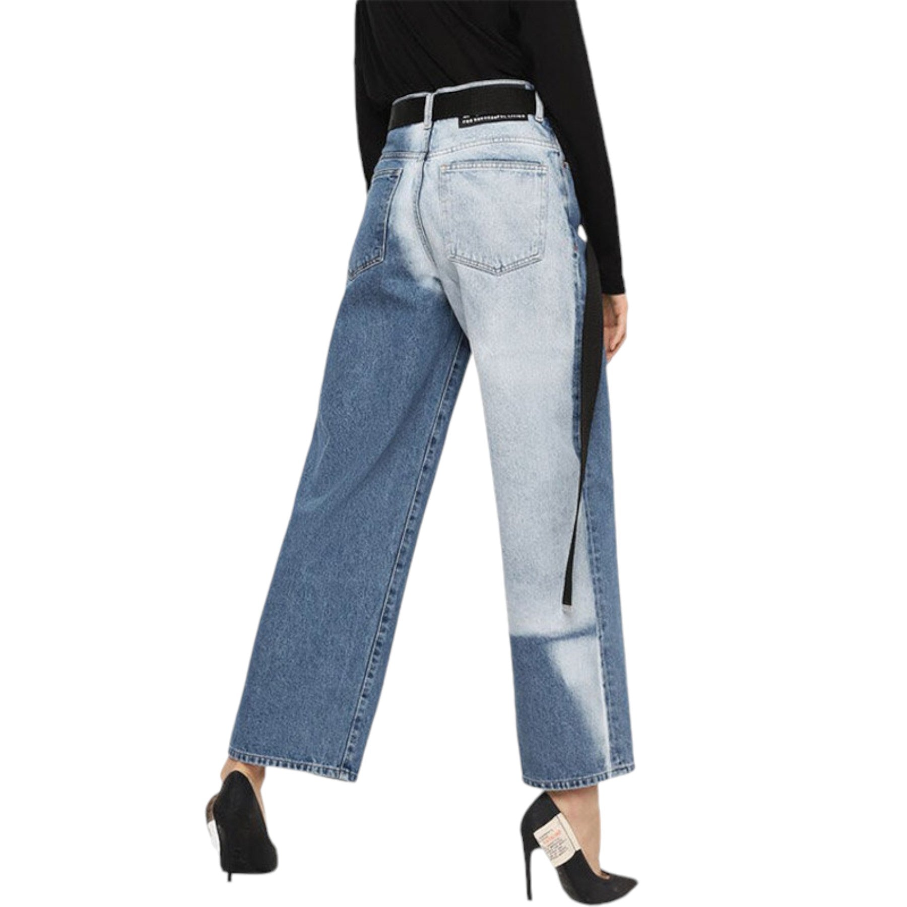 DIESEL WIDEE 0077V Womens Jeans Denim Regular Straight High Waist Fit Pants