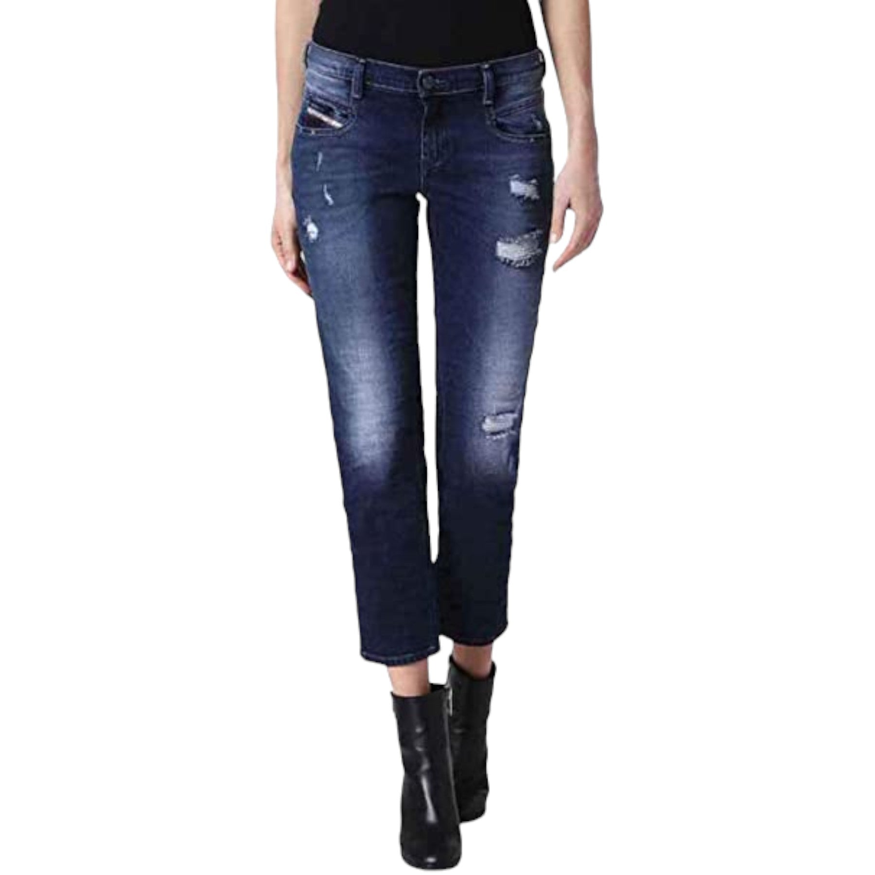 DIESEL BELTHY ANKLE 084IJ Womens Jeans Regular Slim Straight Low Waist Fit Pants
