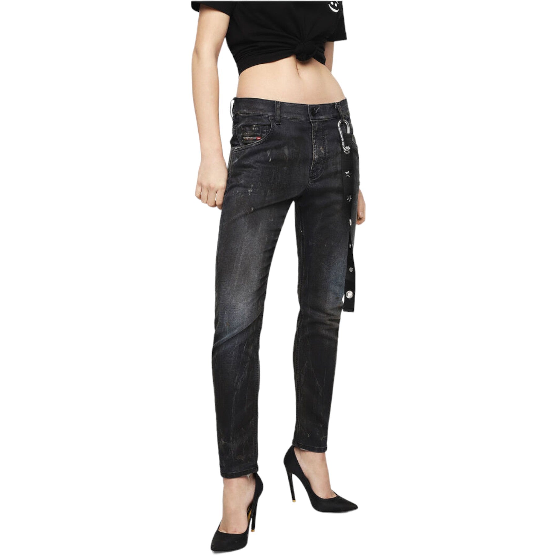 DIESEL KRAILEY 069IA Womens Jogg Jeans Regular Boyfriend Regular Waist Fit Pants