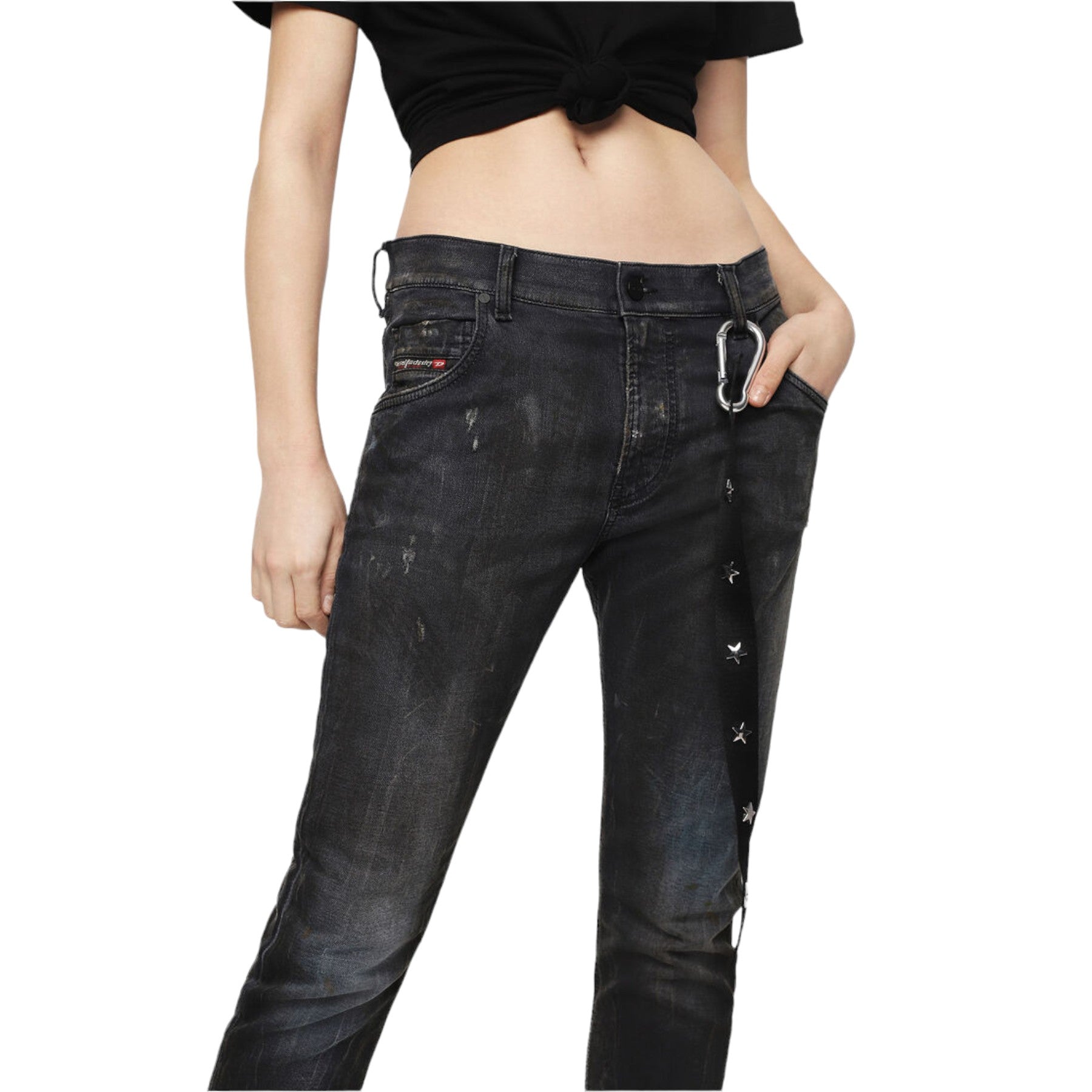 DIESEL KRAILEY 069IA Womens Jogg Jeans Regular Boyfriend Regular Waist Fit Pants