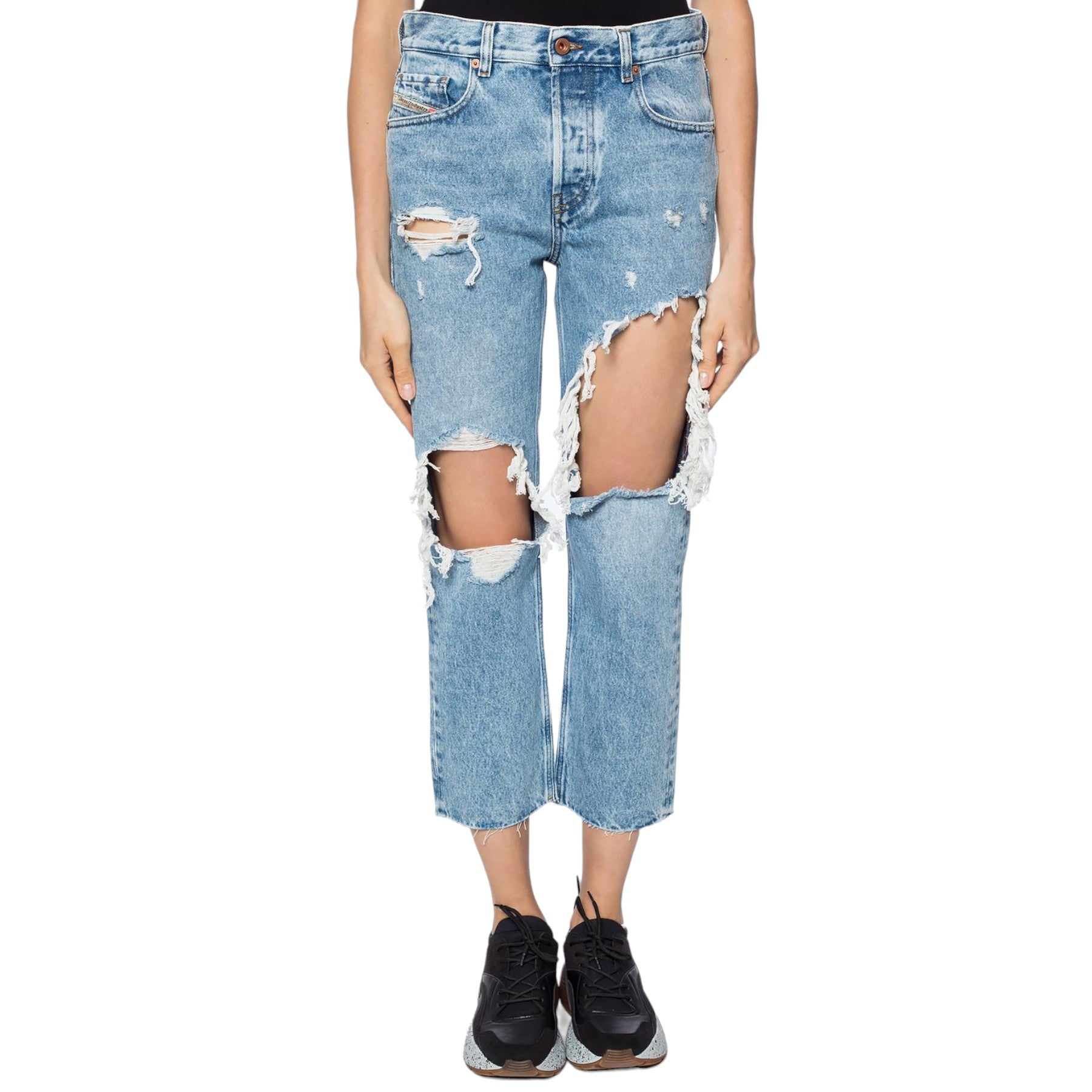 DIESEL ARYEL 0076N Womens Jeans Denim Regular Straight Regular Waist Fit Pants