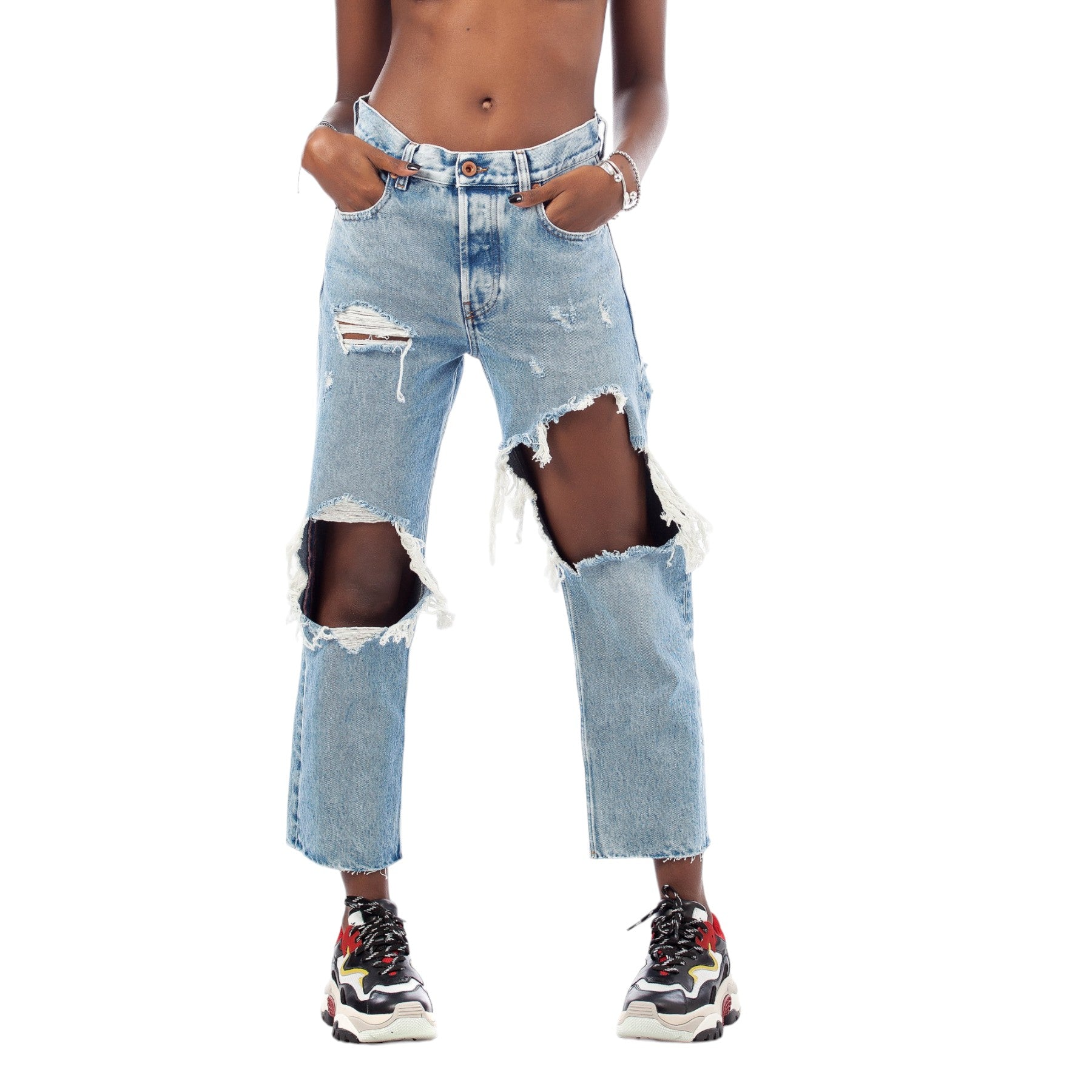 DIESEL ARYEL 0076N Womens Jeans Denim Regular Straight Regular Waist Fit Pants