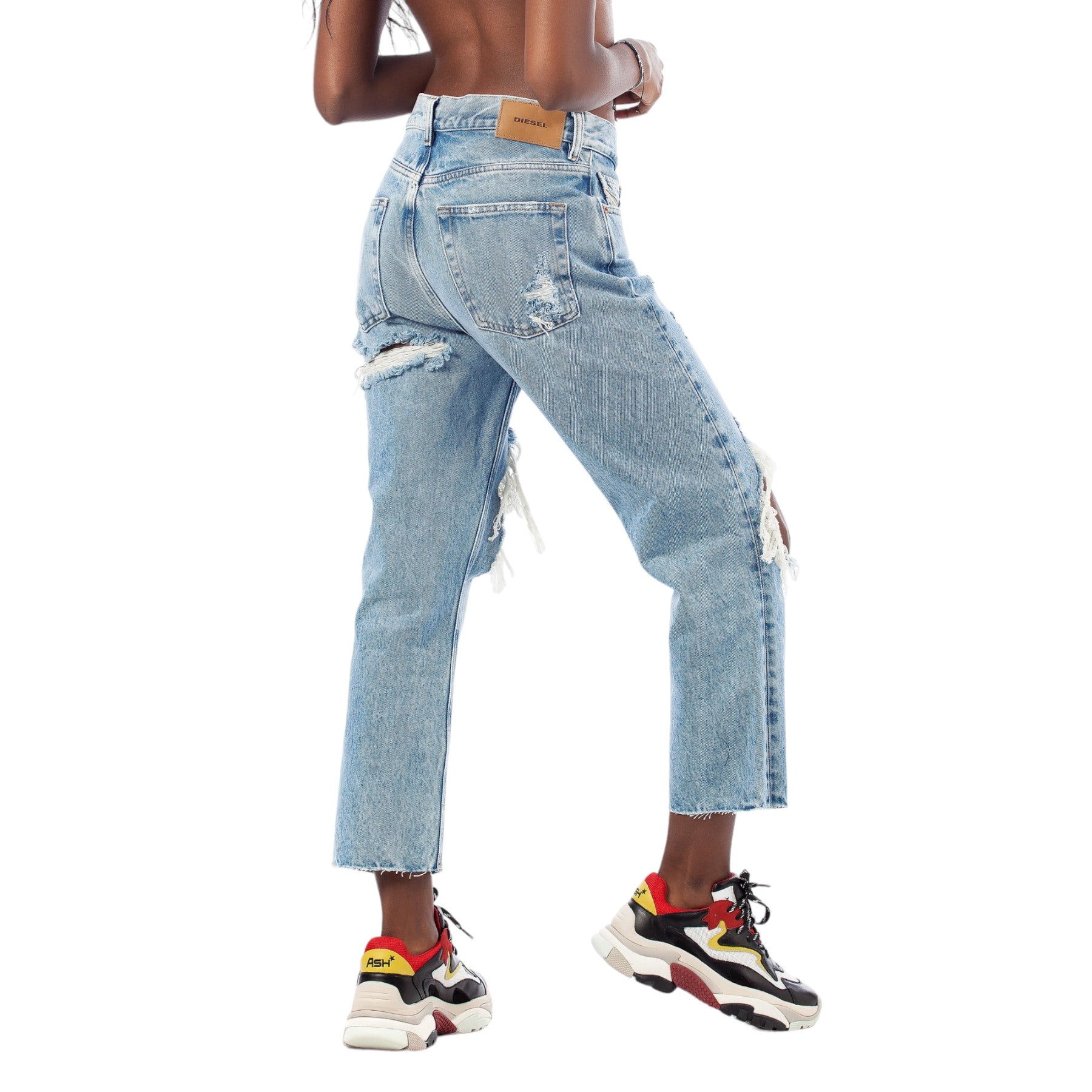 DIESEL ARYEL 0076N Womens Jeans Denim Regular Straight Regular Waist Fit Pants