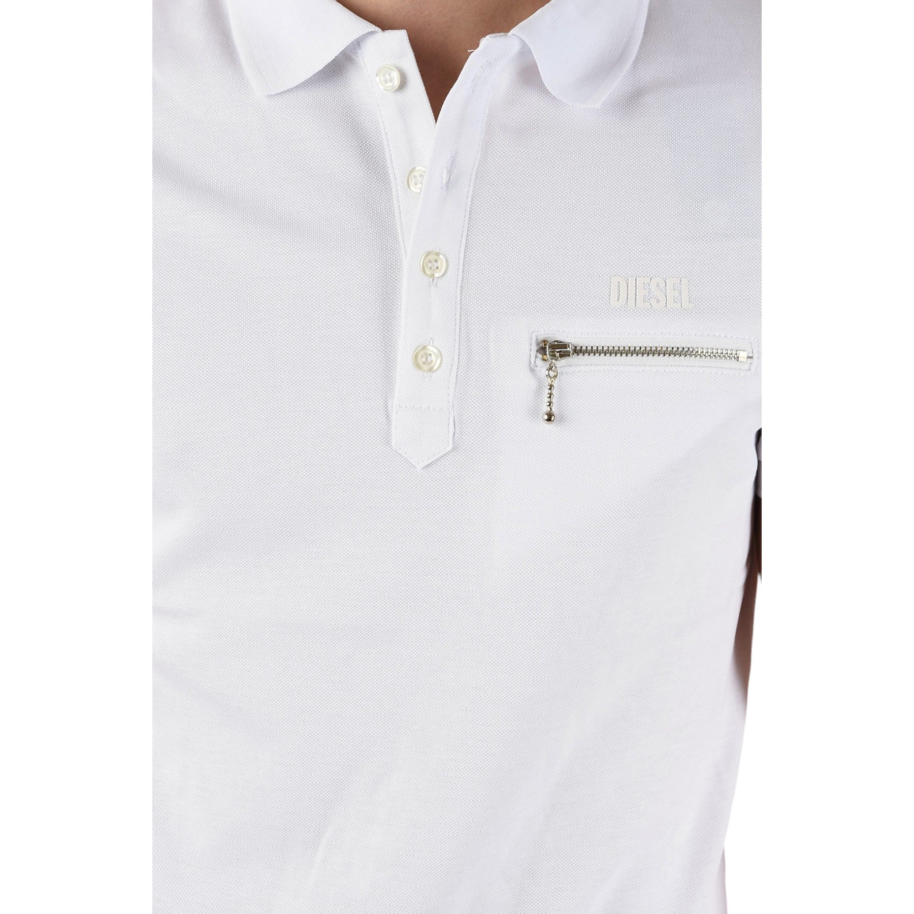 DIESEL T-KAL Mens T-Shirt Regular Fit Casual Short Sleeves Polo Shirt White Top