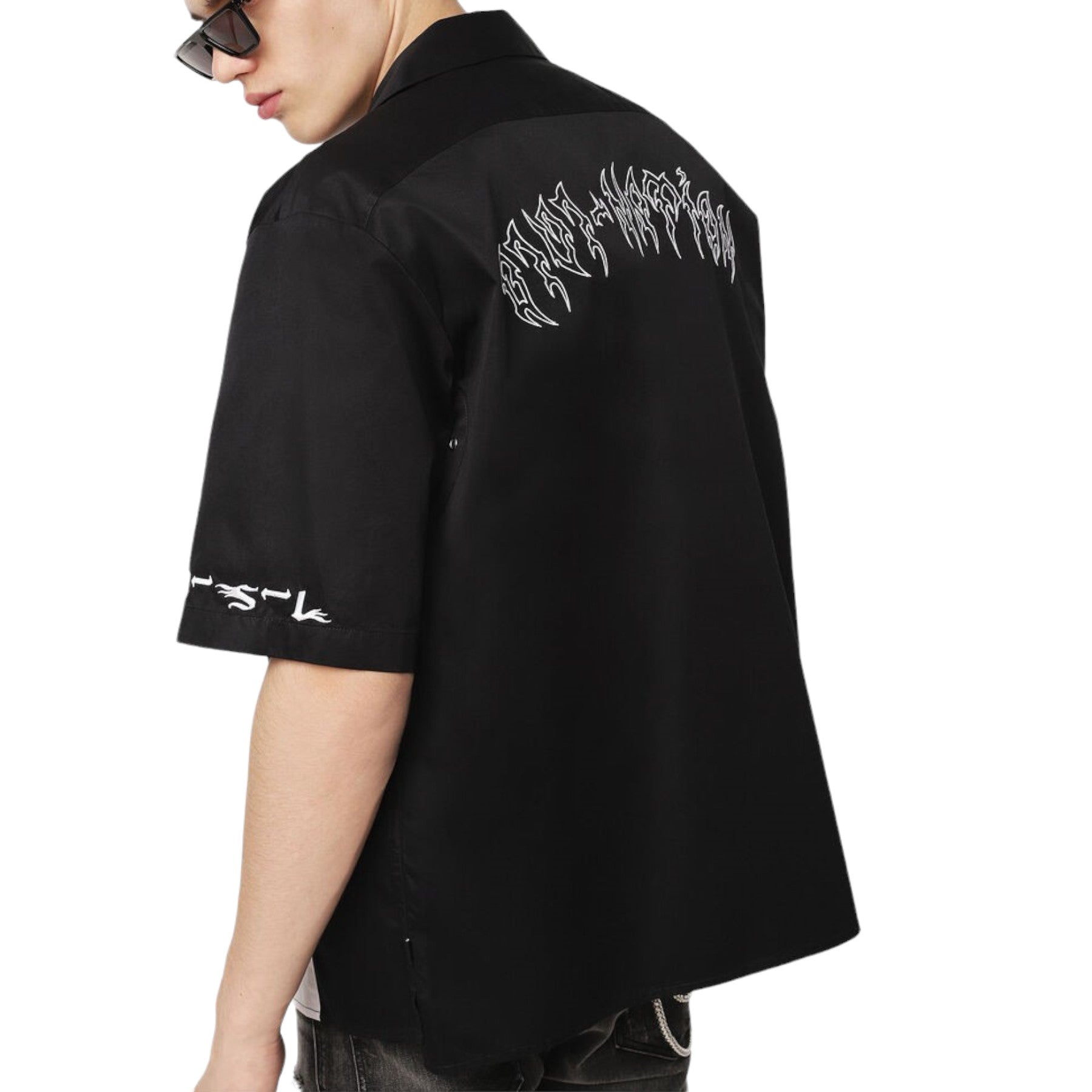 DIESEL S KINGI Mens Shirt Regular Fit Casual Cotton Short Sleeve Outwear Summer