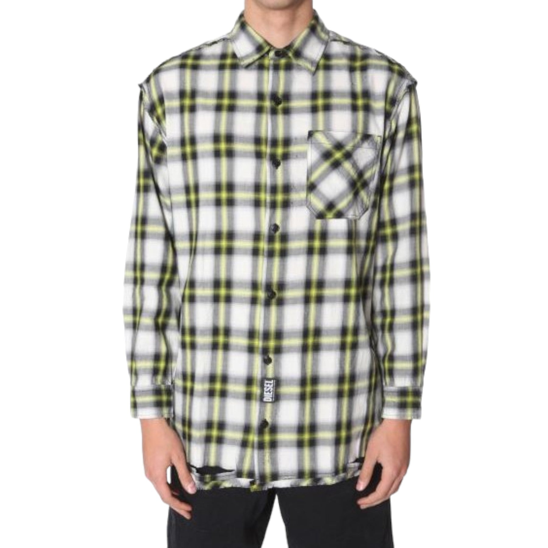 DIESEL S MACHITO Mens Shirt Oversize Fit Casual Cotton Long Sleeve Smart Office