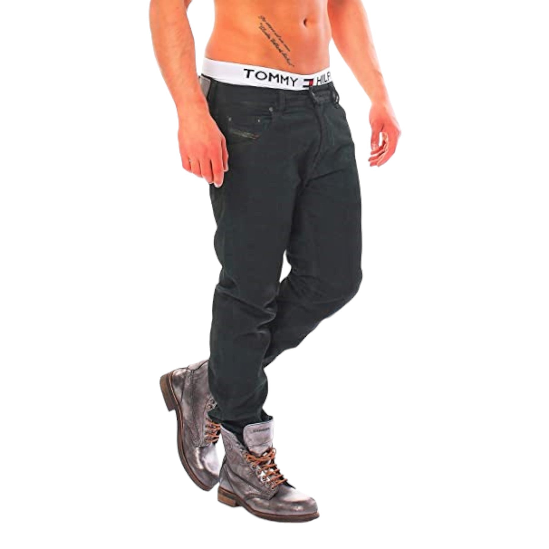 DIESEL KRAYVER 0816V Mens Jeans Denim Stretch Regular Slim Carrot Fit Trousers