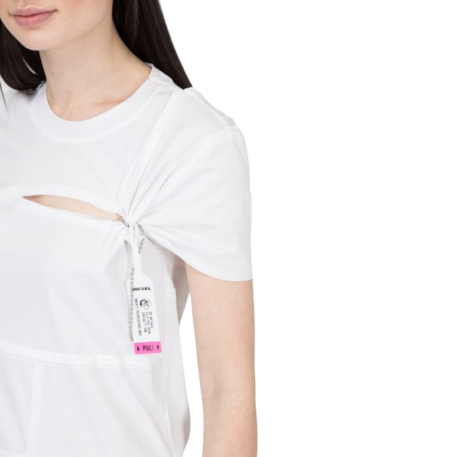 DIESEL D MILIA Womens Dress Round Neck Patchwork Dress Regular Fit Casual Tops