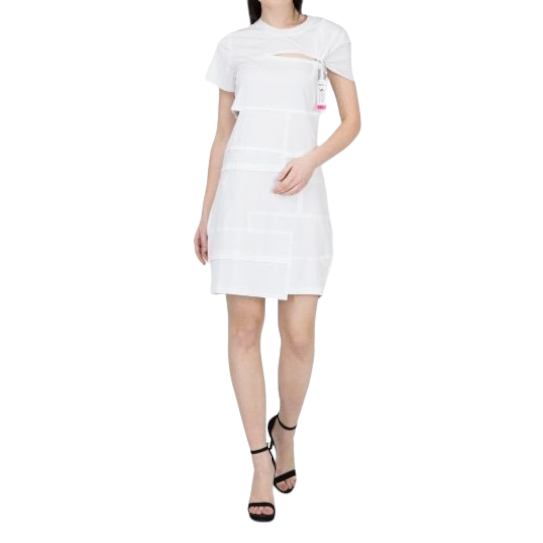 DIESEL D MILIA Womens Dress Round Neck Patchwork Dress Regular Fit Casual Tops