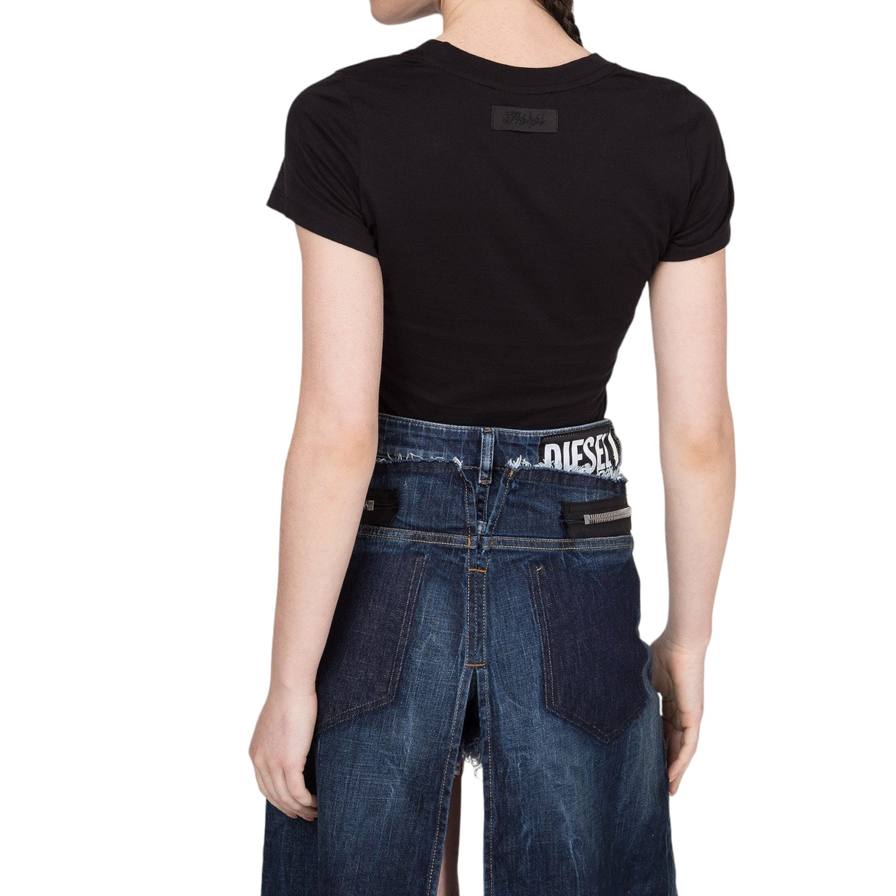 DIESEL T SUPERY Womens T Shirt Crew Neck Short Sleeve Slim Fit Casual Tops Black