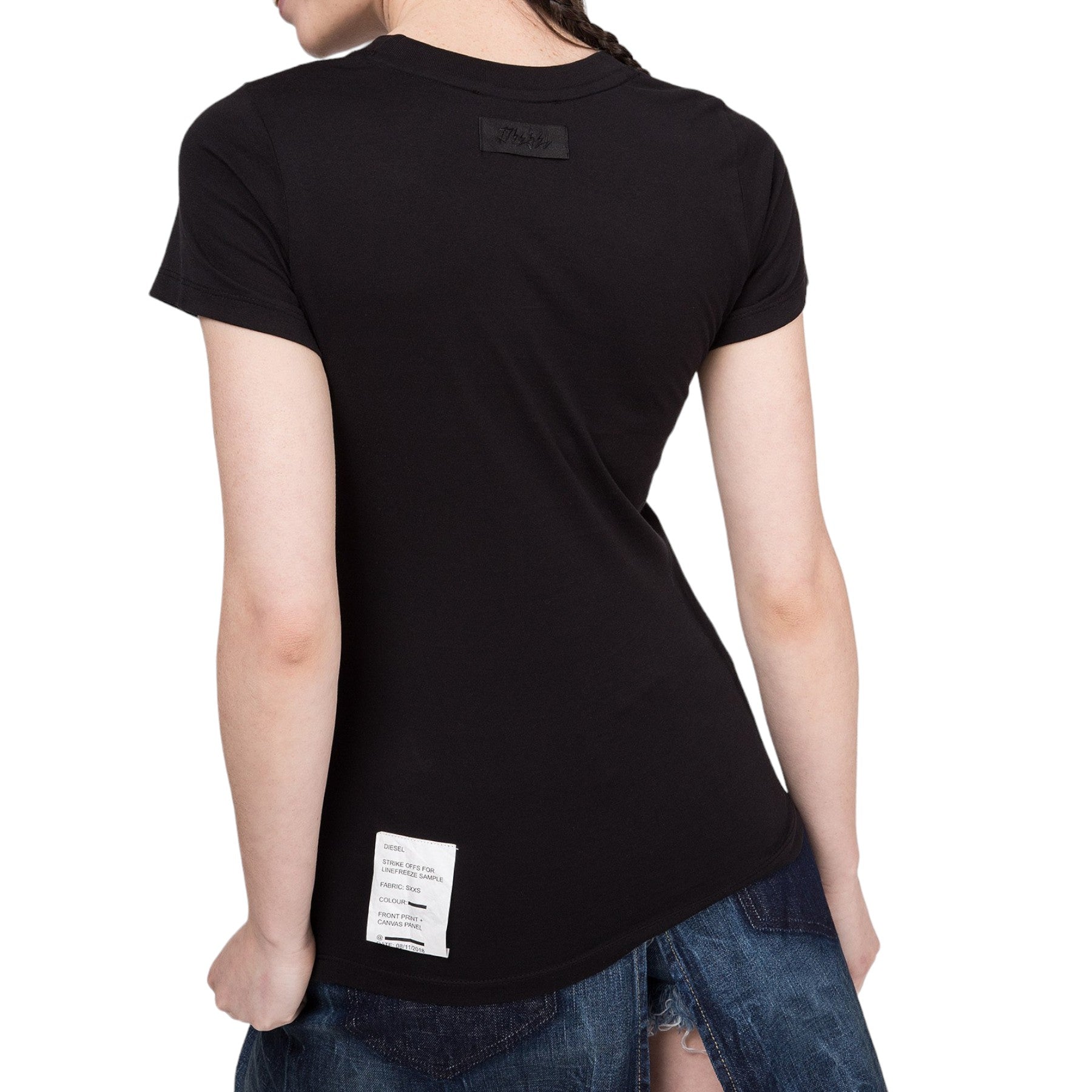 DIESEL T SUPERY Womens T Shirt Crew Neck Short Sleeve Slim Fit Casual Tops Black