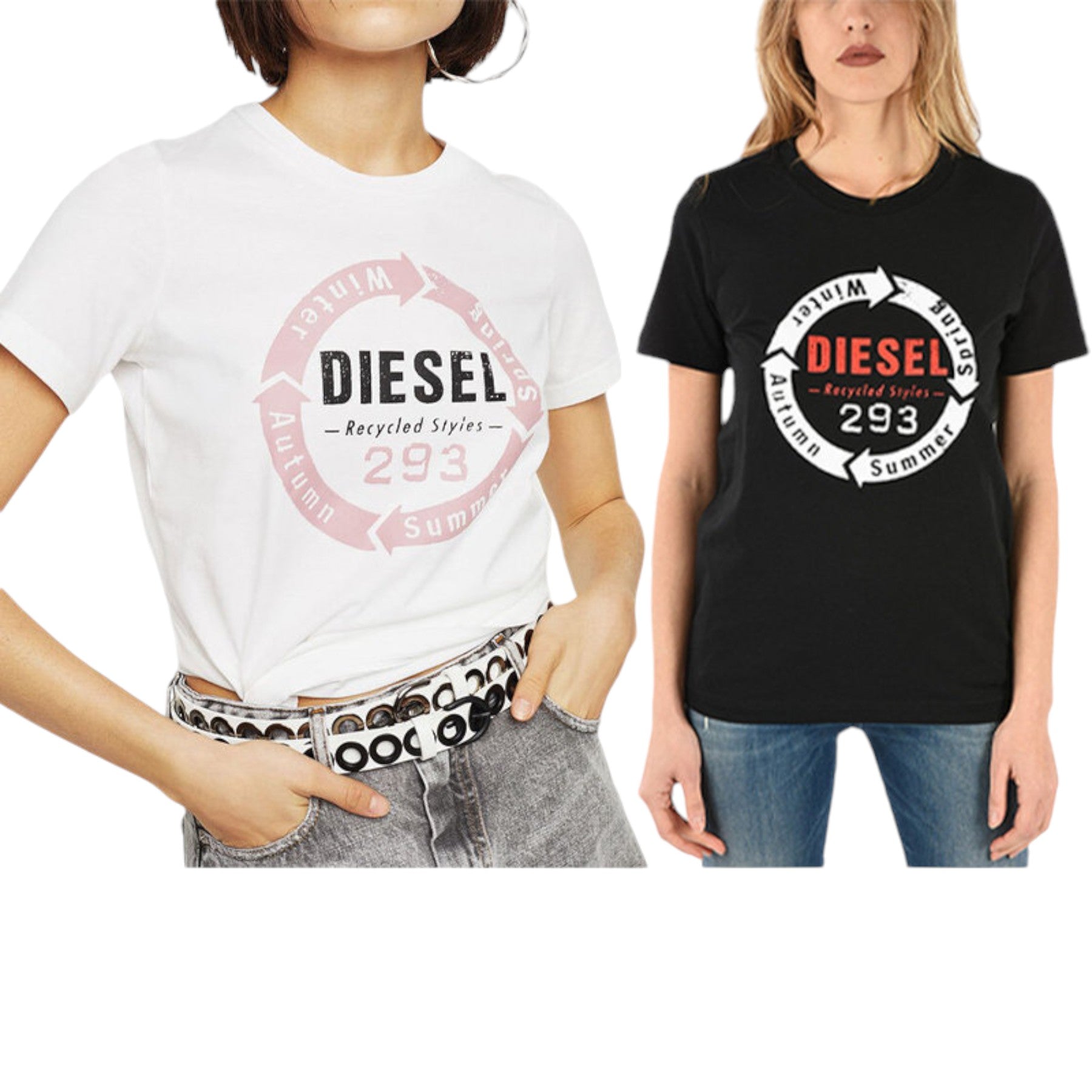 DIESEL T SILY C1 Womens T Shirt Crew Neck Short Sleeves Slim Fit Casual Tops