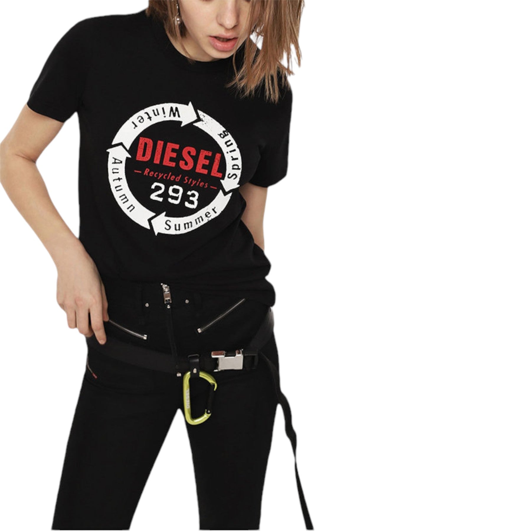 DIESEL T SILY C1 Womens T Shirt Crew Neck Short Sleeves Slim Fit Casual Tops