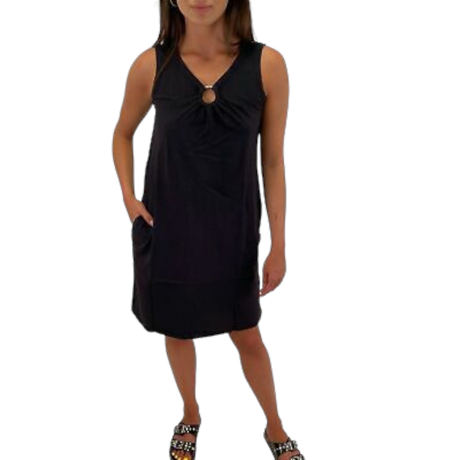 DIESEL D ISBEL Womens Dress V Neck Long Dress Sleeveless Regular Fit Casual Tops