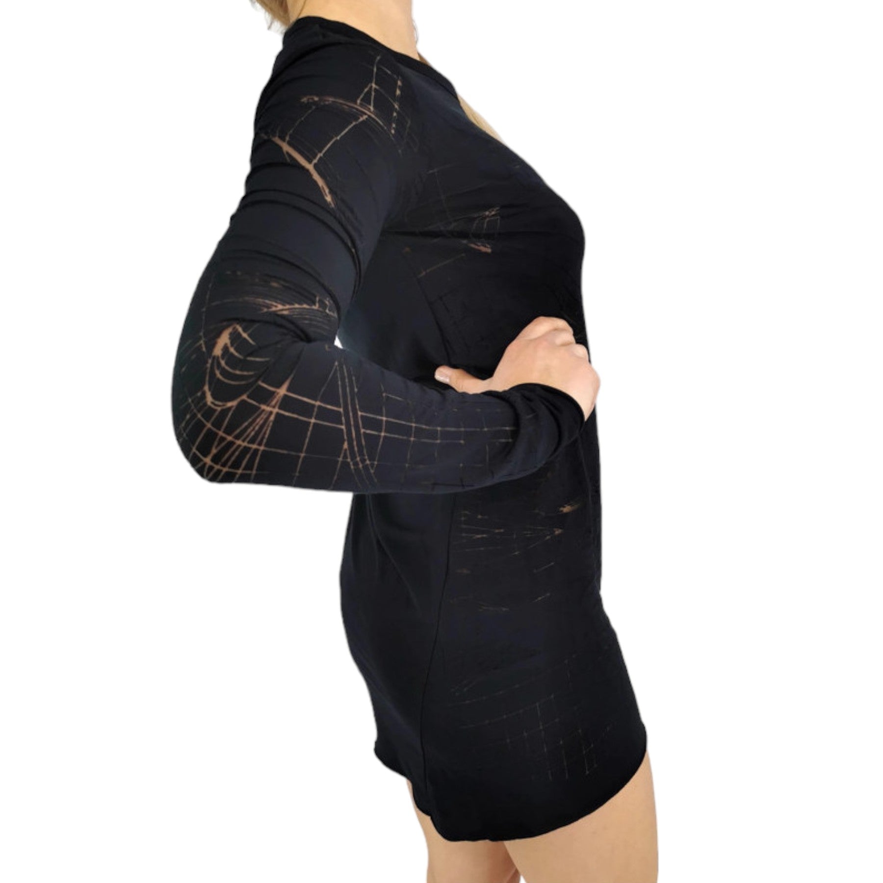 DIESEL T CHARL Womens Dress Round Neck Short Dress Long Sleeves Relaxed Fit Tops