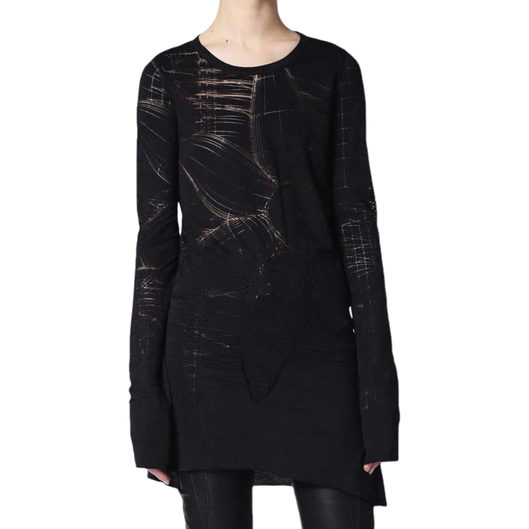 DIESEL T CHARL Womens Dress Round Neck Short Dress Long Sleeves Relaxed Fit Tops