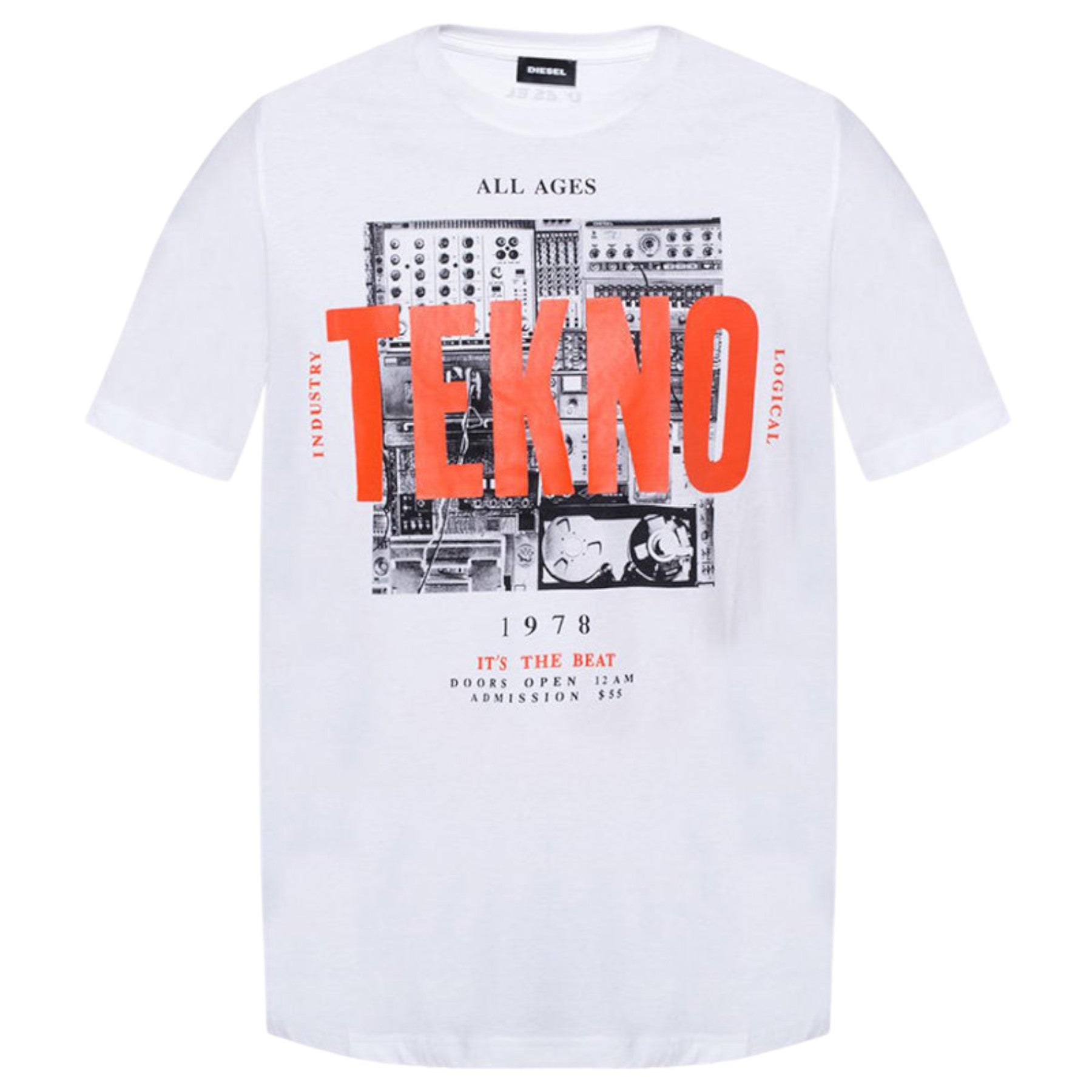 DIESEL T JUST WA Mens T Shirt Short Sleeve Crew Neck Casual Cotton Tee Top Print