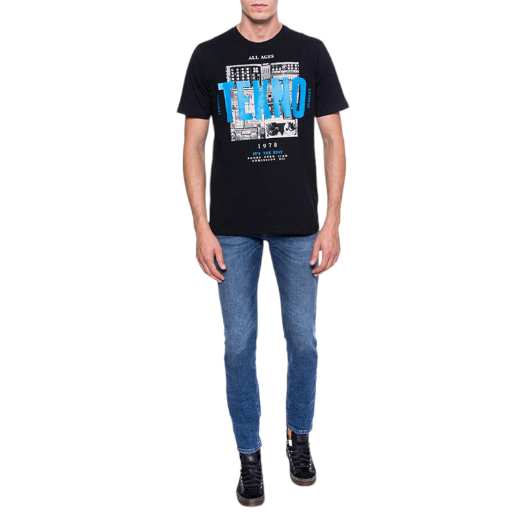 DIESEL T JUST WA Mens T Shirt Short Sleeve Crew Neck Casual Cotton Tee Top Print