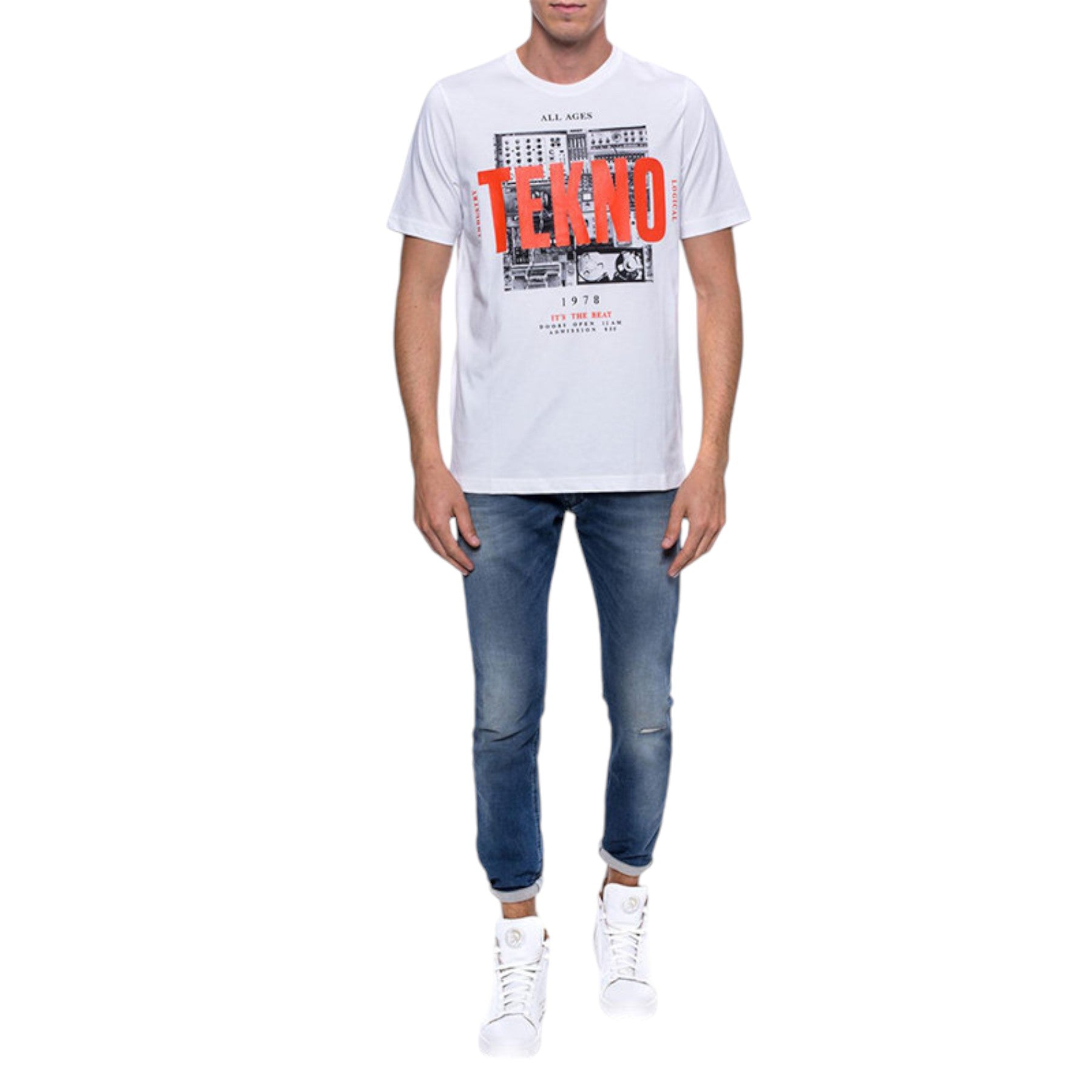 DIESEL T JUST WA Mens T Shirt Short Sleeve Crew Neck Casual Cotton Tee Top Print