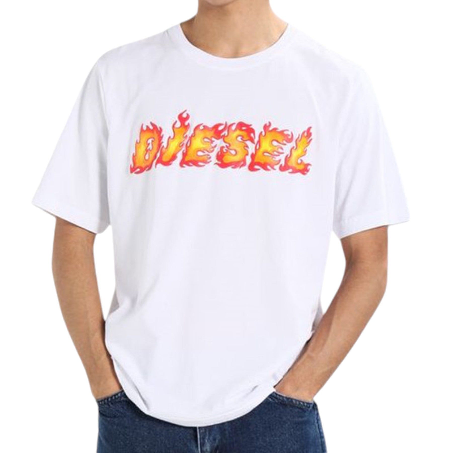 DIESEL T JUST SH Mens T Shirt Crew Neck Graphic Printed Casual Summer Cotton Tee