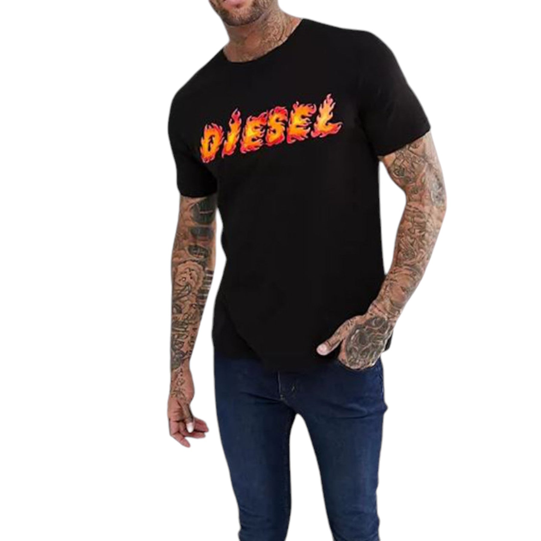 DIESEL T JUST SH Mens T Shirt Crew Neck Graphic Printed Casual Summer Cotton Tee