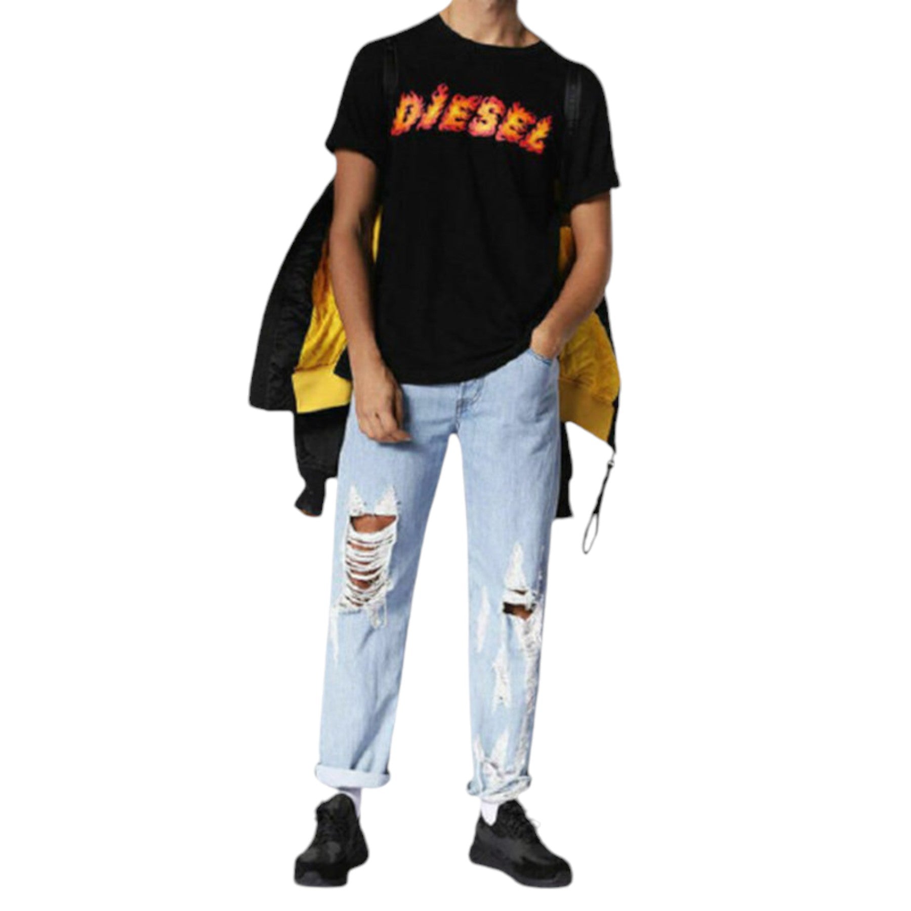 DIESEL T JUST SH Mens T Shirt Crew Neck Graphic Printed Casual Summer Cotton Tee