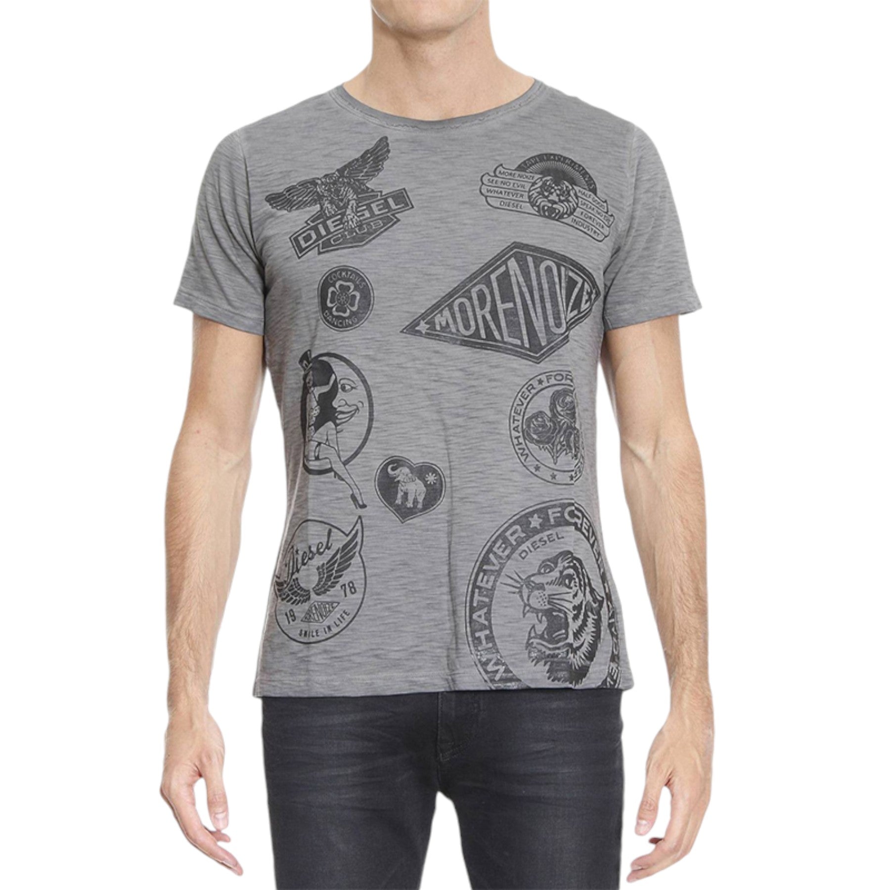 DIESEL T JOE DC GF Mens T Shirt Short Sleeve Crew Neck Casual Cotton Summer Tee
