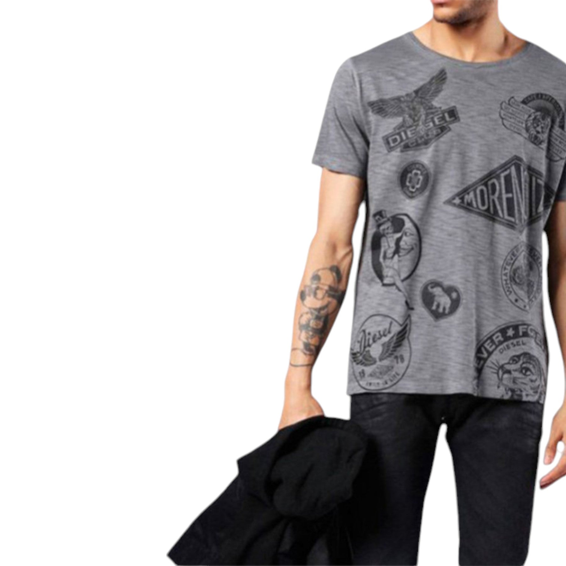 DIESEL T JOE DC GF Mens T Shirt Short Sleeve Crew Neck Casual Cotton Summer Tee