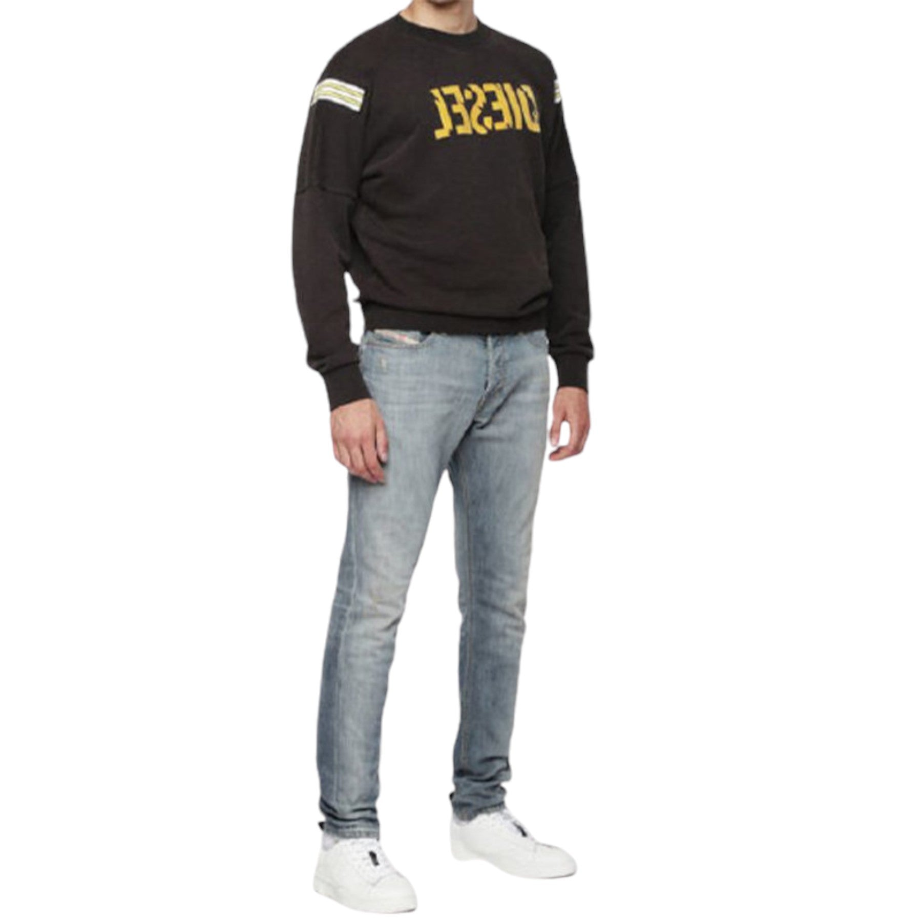 DIESEL TEPPHAR 084UK Mens Denim Jeans Slim Fit Carrot Casual Denim Pants Lyocell