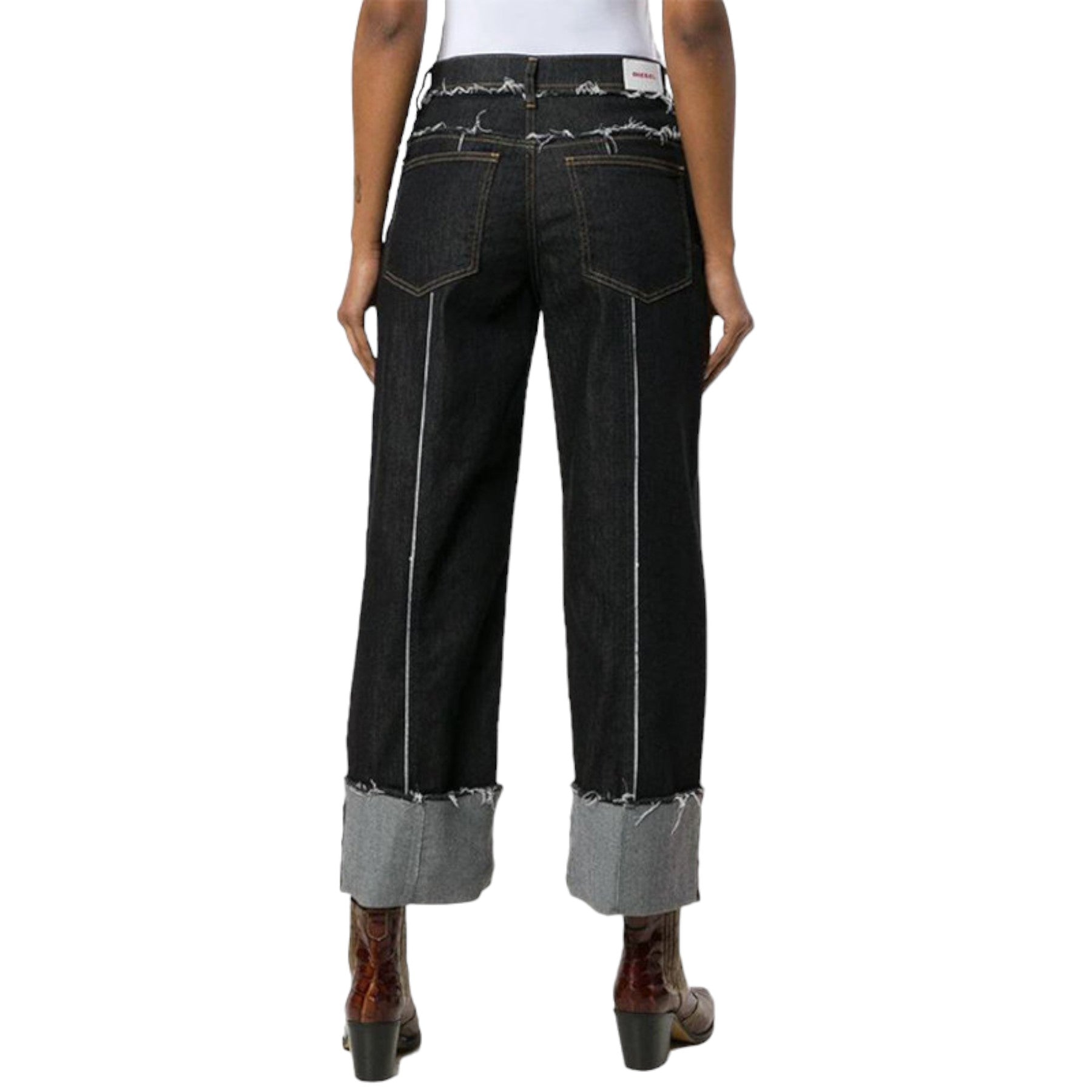 DIESEL WIDEE F 0699G Womens Jeans Denim Regular Straight High Waist Fit Pants