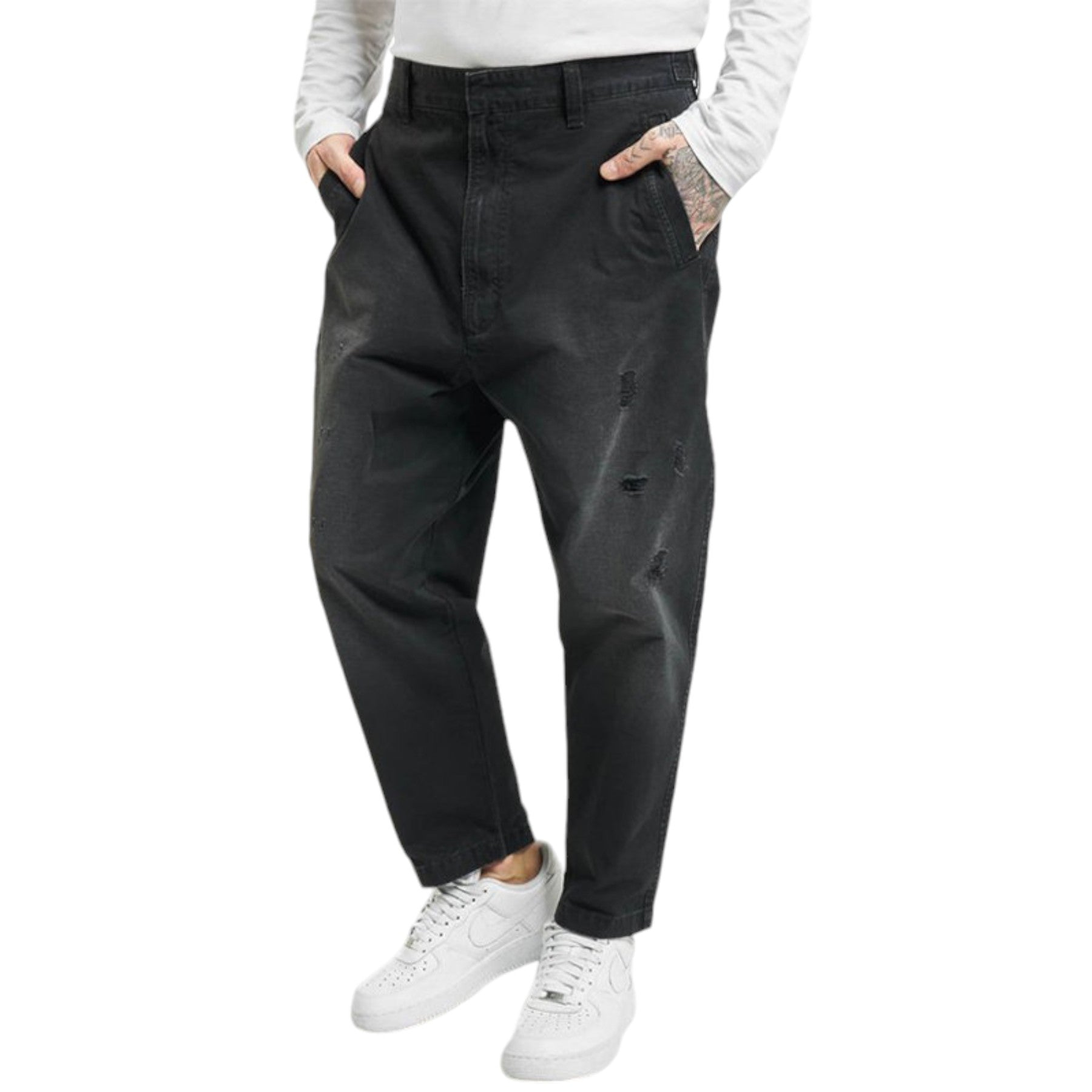 DIESEL P WEBBIN 0GAQS Mens Trousers Regular Relaxed Fit Casual Cargo Pants Black
