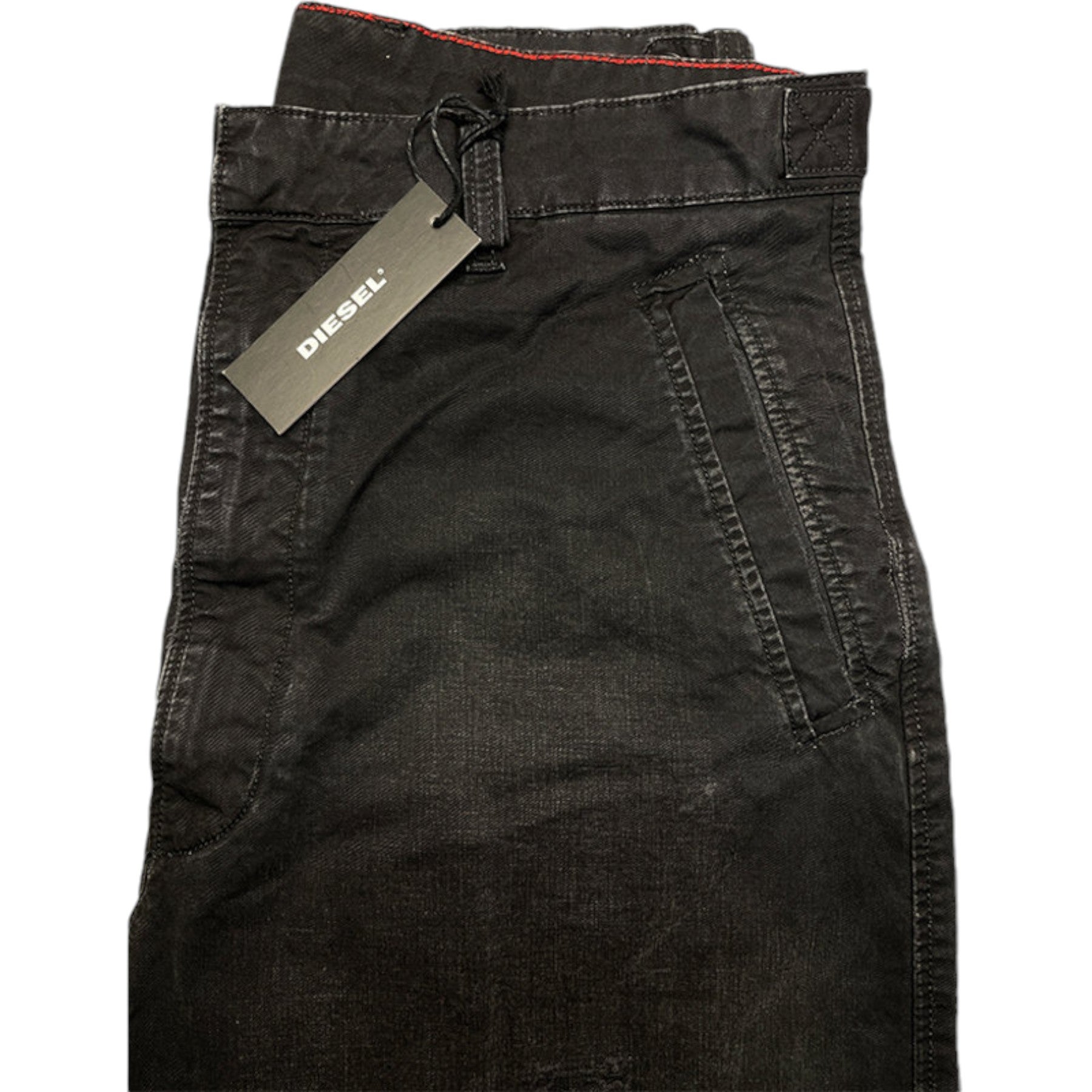 DIESEL P WEBBIN 0GAQS Mens Trousers Regular Relaxed Fit Casual Cargo Pants Black