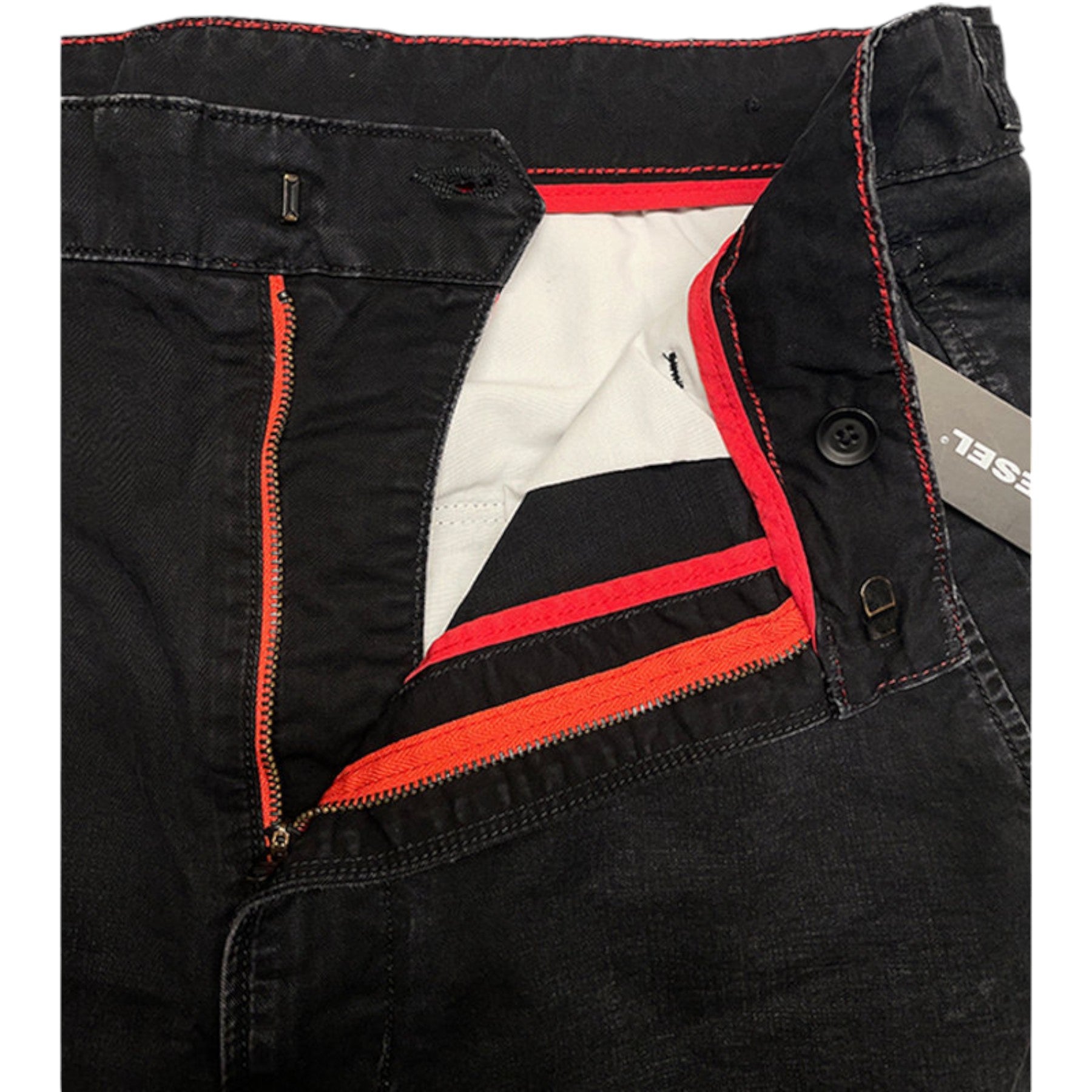 DIESEL P WEBBIN 0GAQS Mens Trousers Regular Relaxed Fit Casual Cargo Pants Black