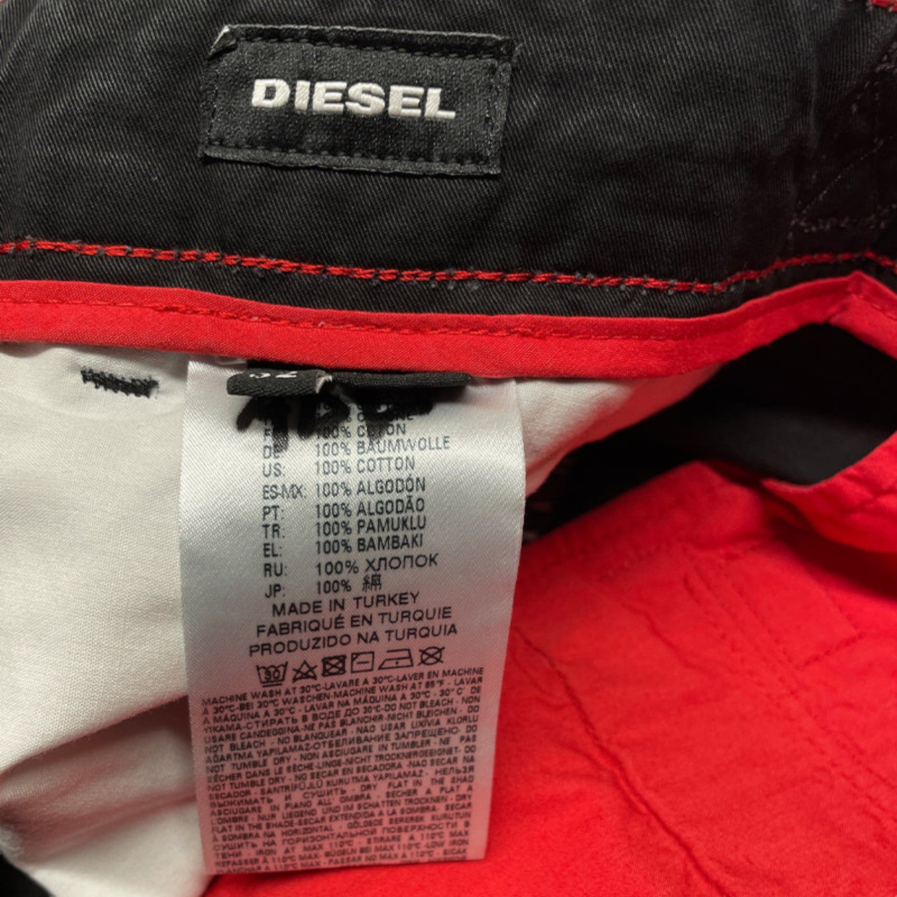 DIESEL P WEBBIN 0GAQS Mens Trousers Regular Relaxed Fit Casual Cargo Pants Black