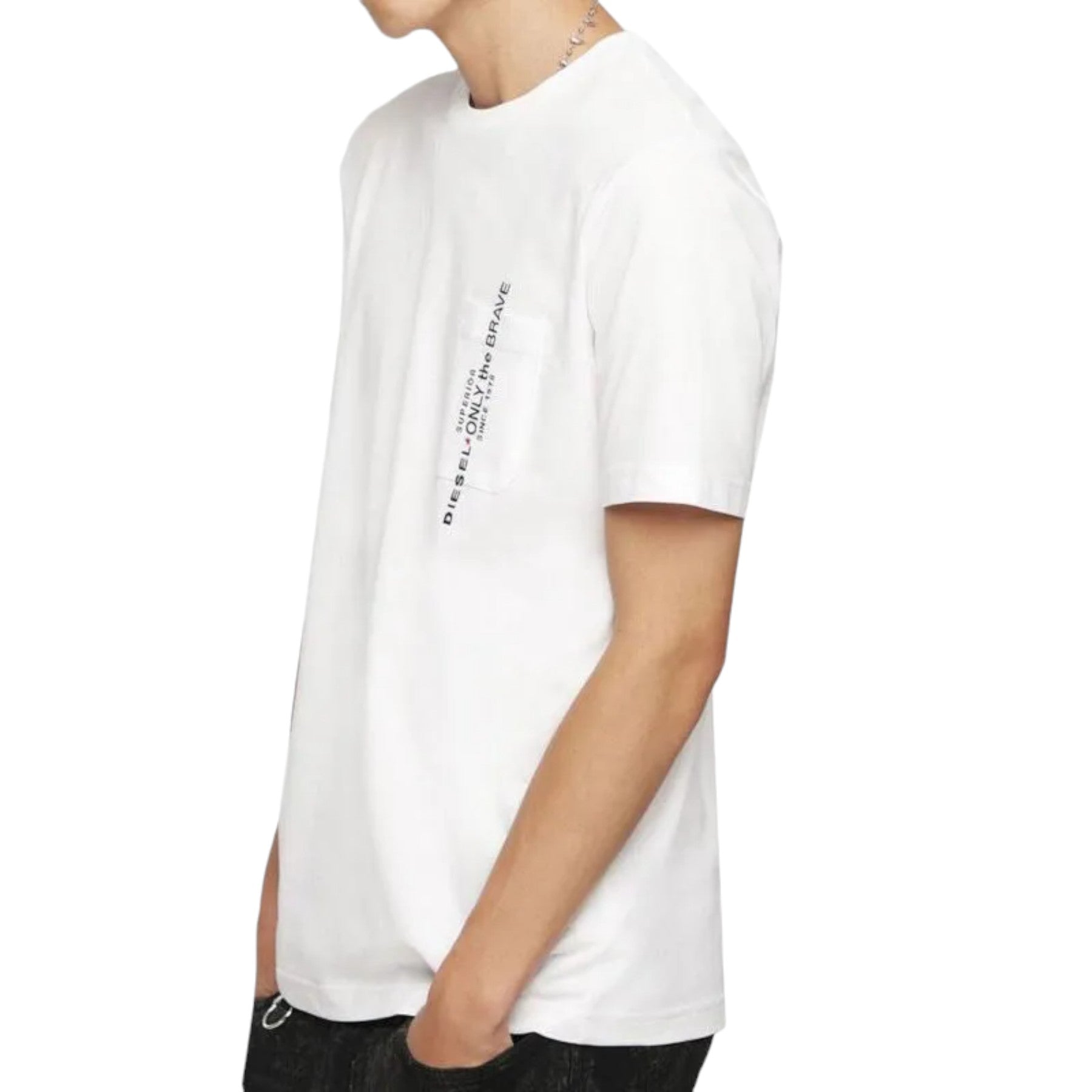 DIESEL T JUST POCKET Mens T-Shirt Short Sleeve Crew Neck Casual Loose Fit