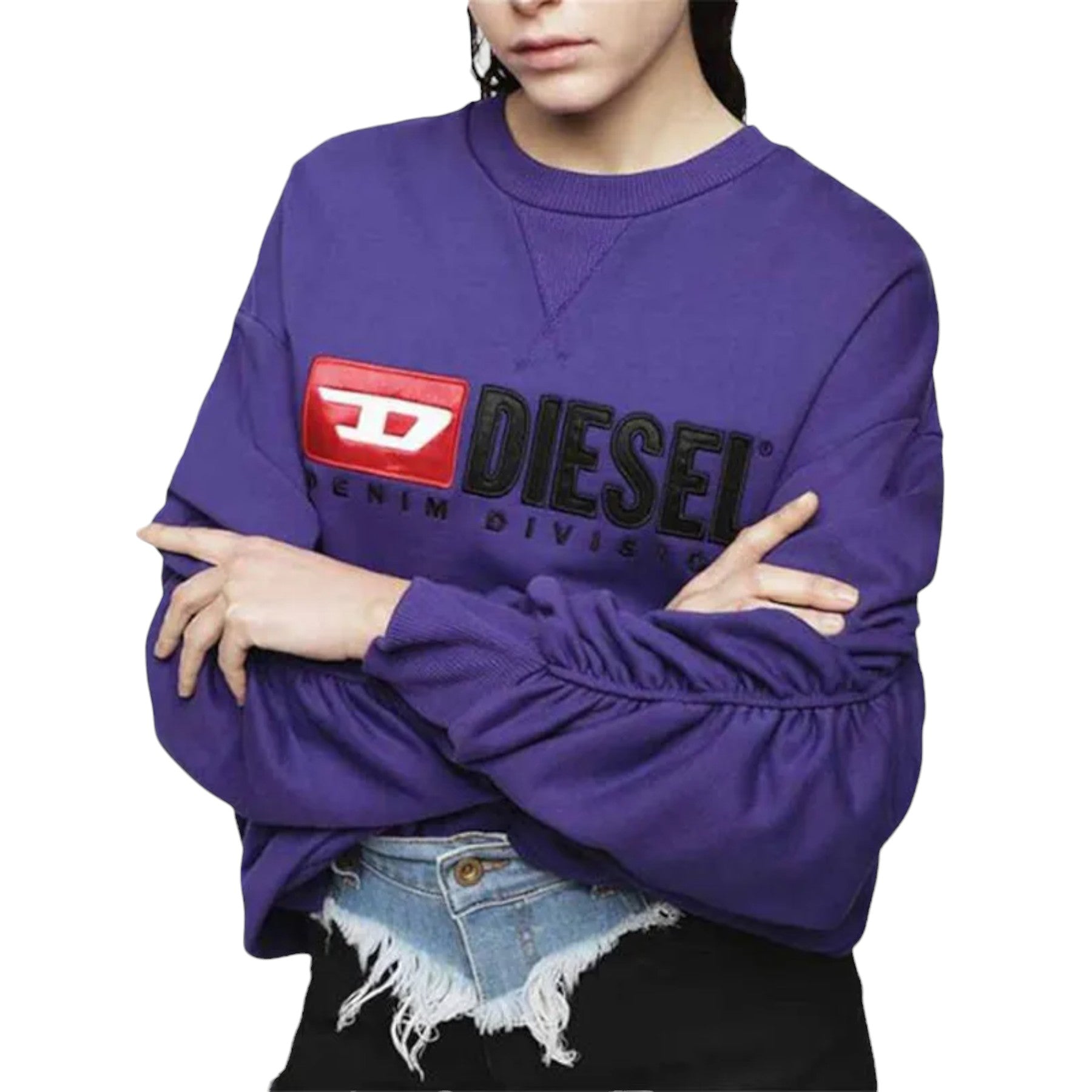 Diesel F ARAP Womens Sweatshirts Crew Neck Oversized Classic Pullover Sweaters