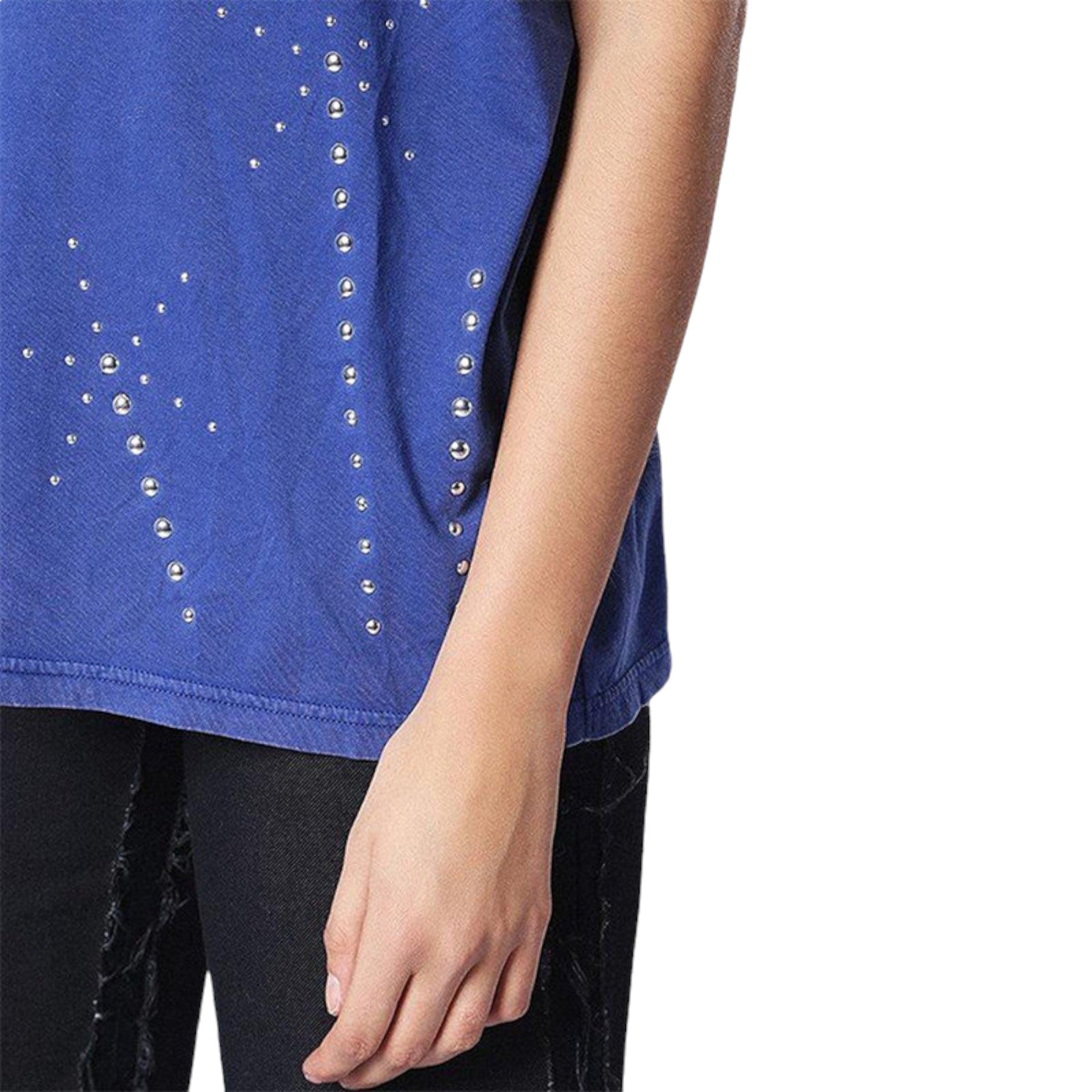 DIESEL T HANX Womens T Shirt Round Neck Short Sleeves Relax Fit Casual Tops Blue