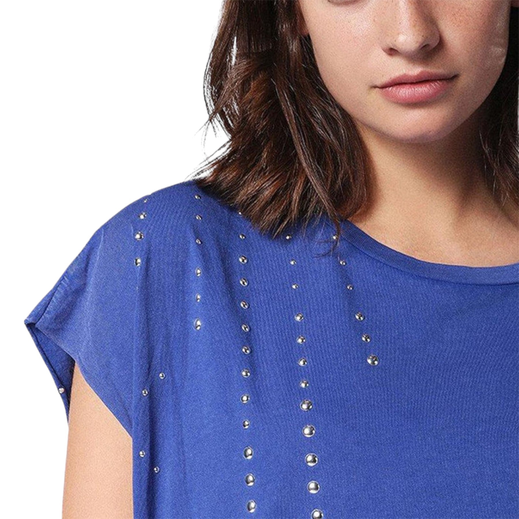 DIESEL T HANX Womens T Shirt Round Neck Short Sleeves Relax Fit Casual Tops Blue