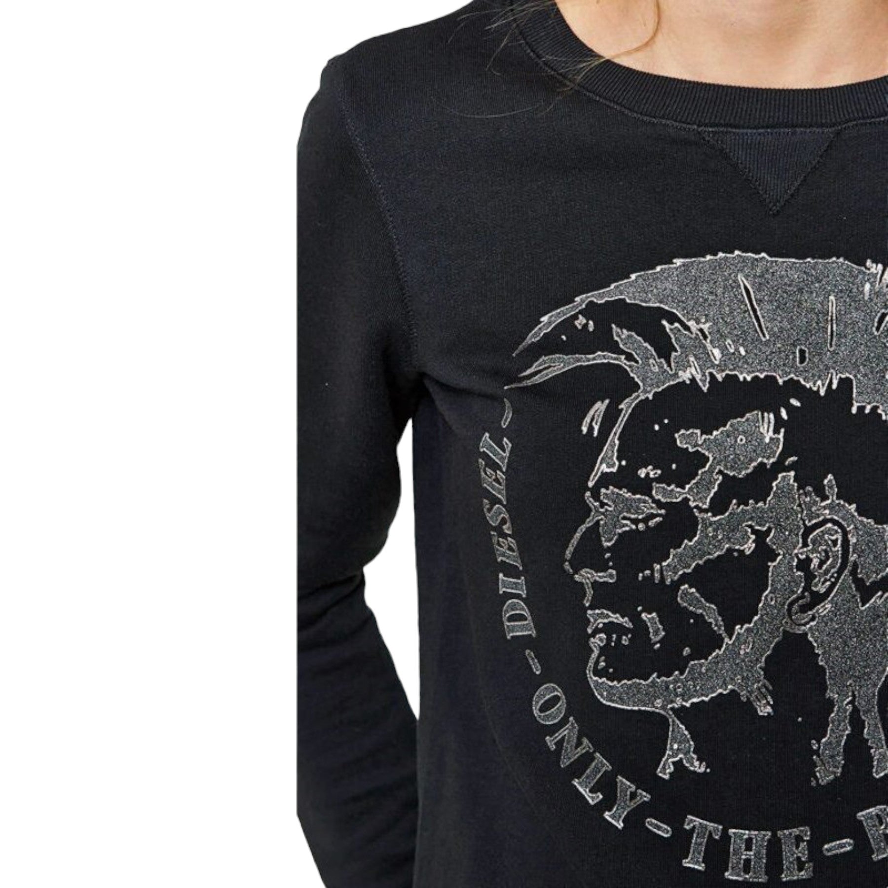 DIESEL F RADI T Felpa Womens Sweatshirts Crew Neck Pullover Winter Sweat Top S M