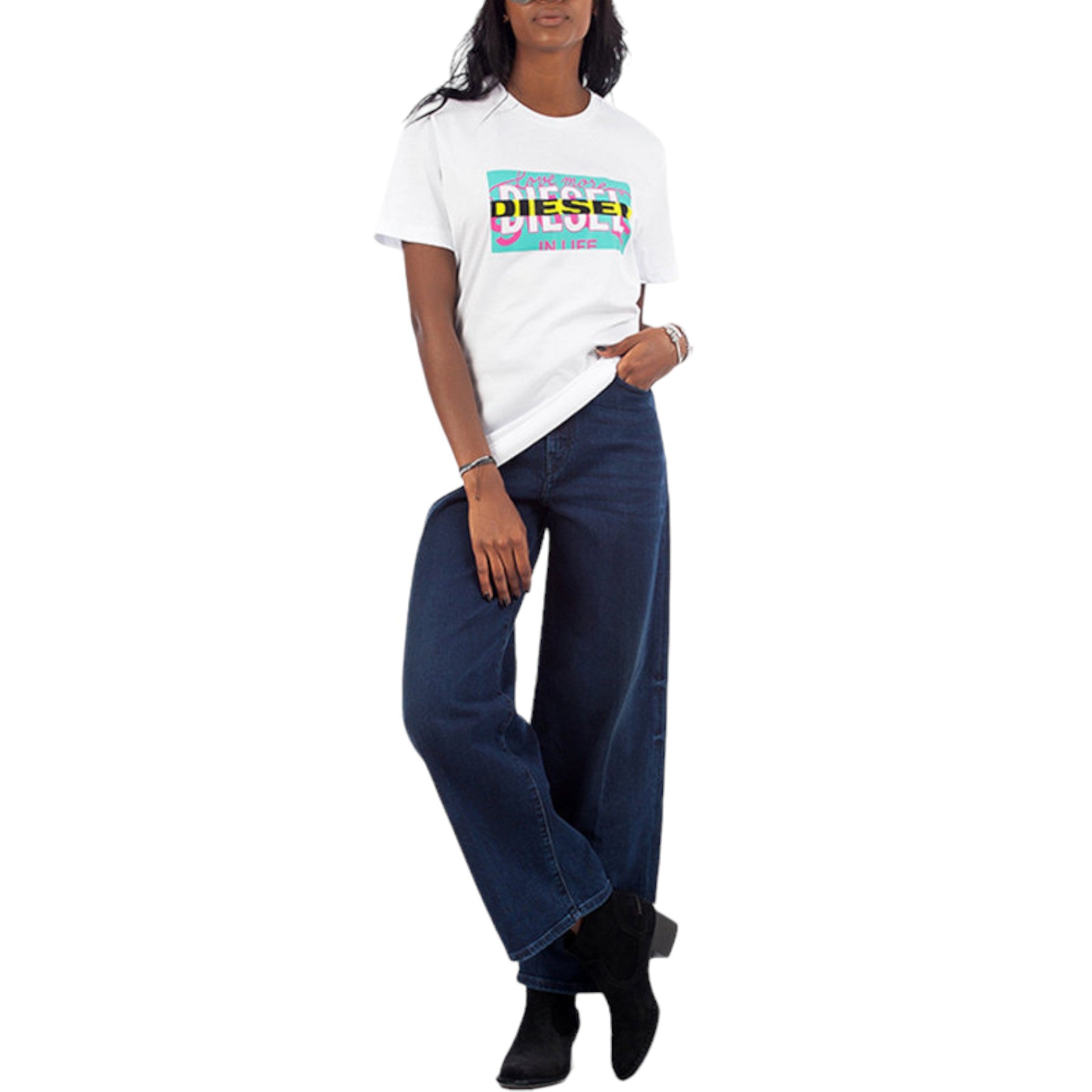 DIESEL T LIGA Womens T Shirt Crew Neck Short Sleeve Top Casual Summer Tee NEW