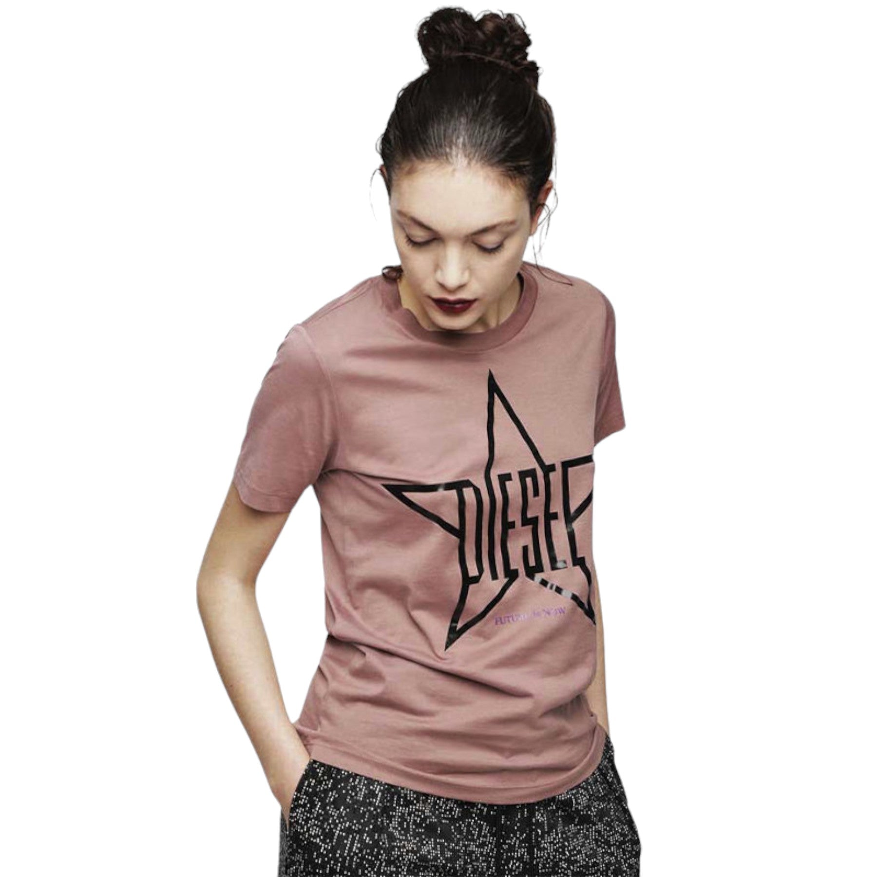 DIESEL T SILY ZA Womens T Shirt Crew Neck Short Sleeve Top Casual Summer Tee NEW