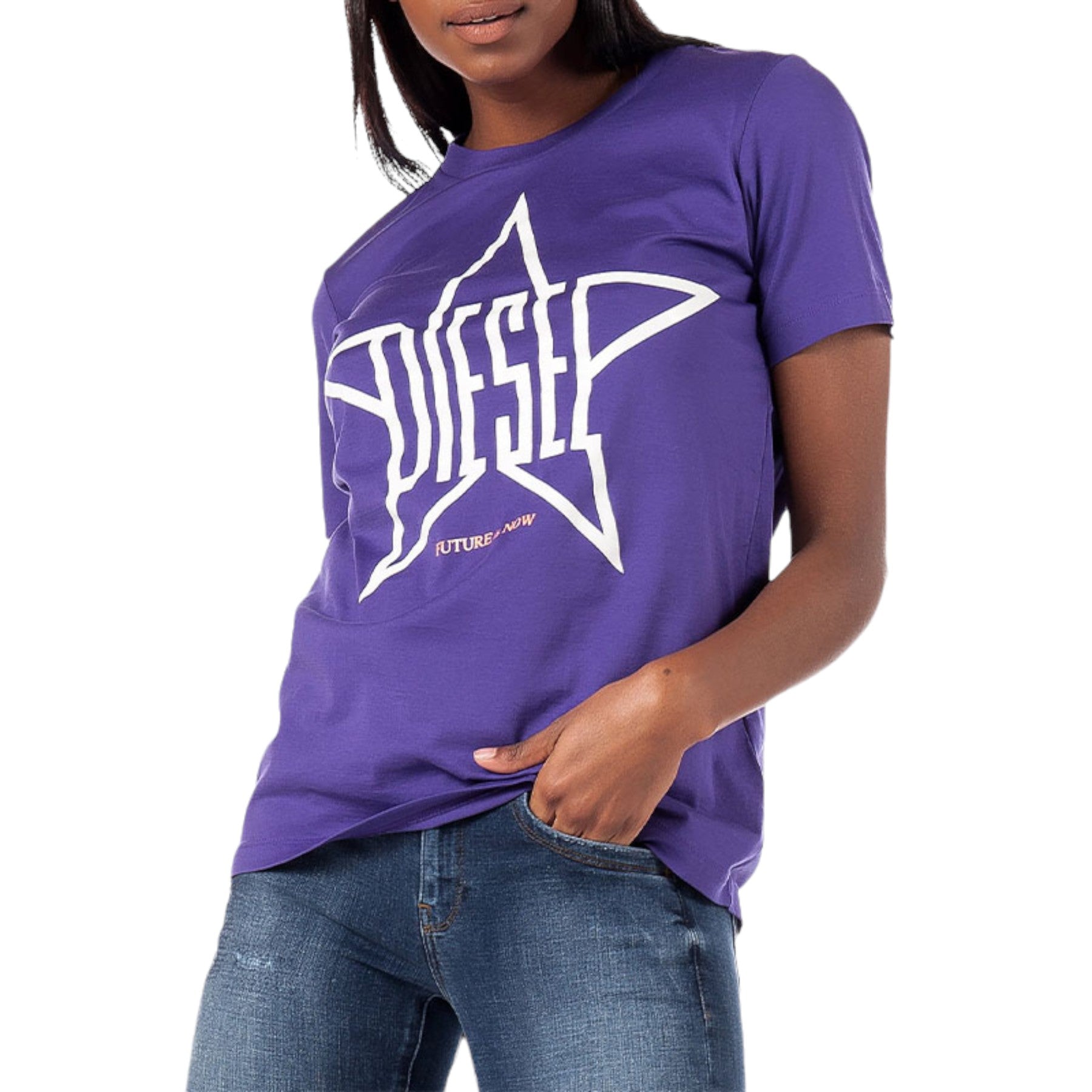 DIESEL T SILY ZA Womens T Shirt Crew Neck Short Sleeve Top Casual Summer Tee NEW