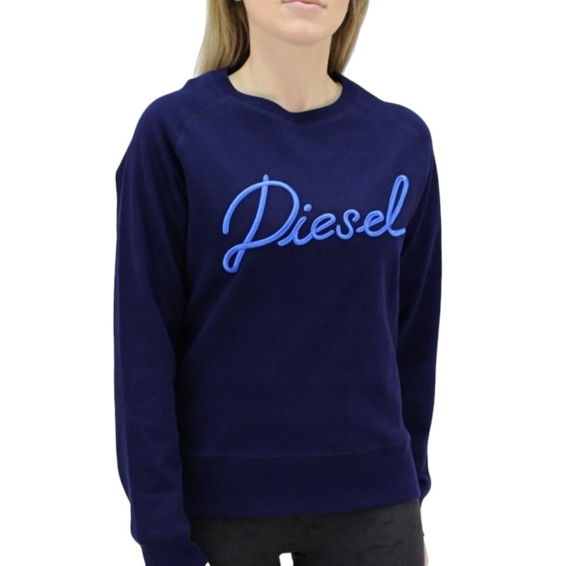DIESEL F GERTRUDE Womens Sweatshirts Crew Neck Ribbed Casual Pullover Jumper Top
