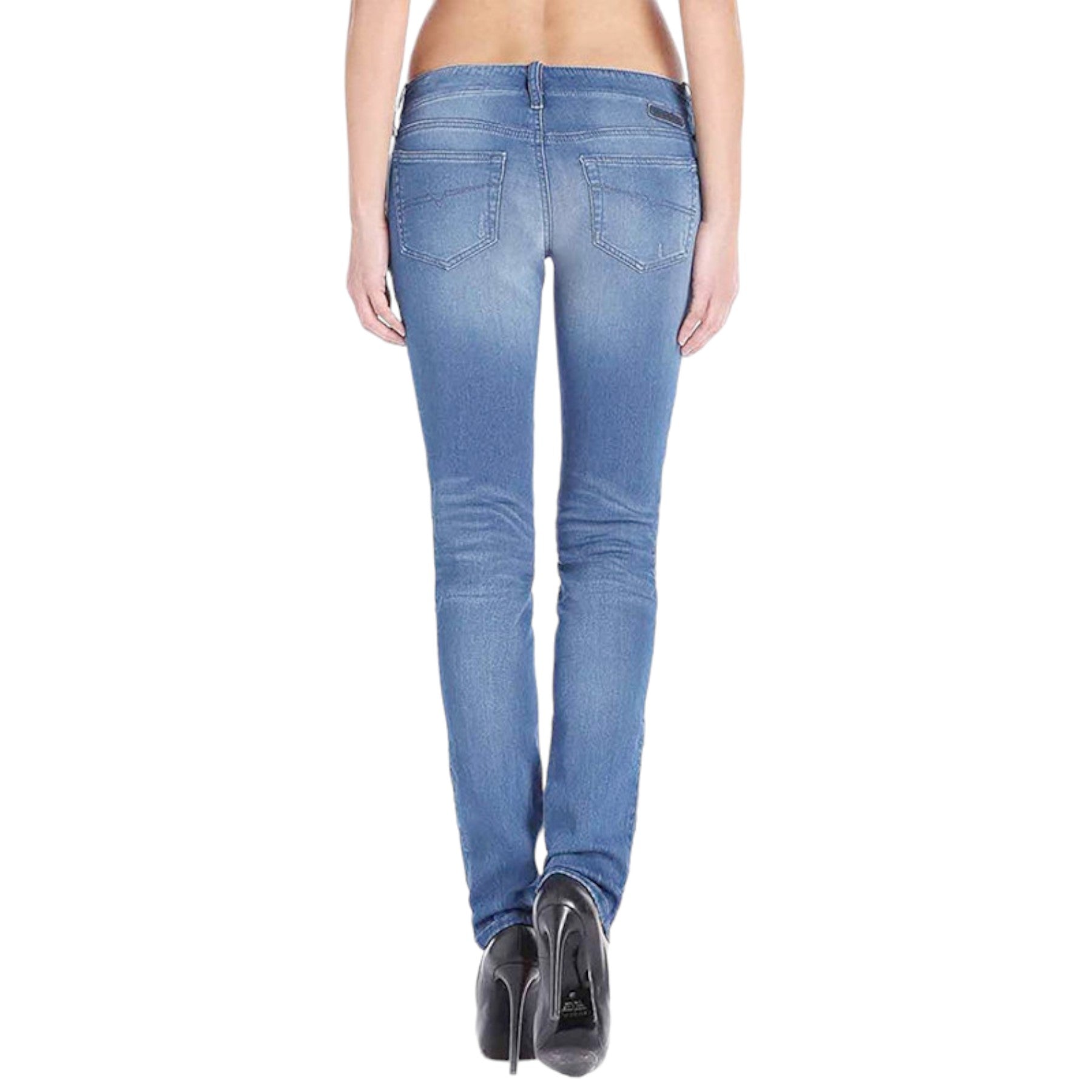 DIESEL GRUPEE NE 0837T Womens Denim Jeans Stretchy Slim Fit Blue Sweat Jogg Pant